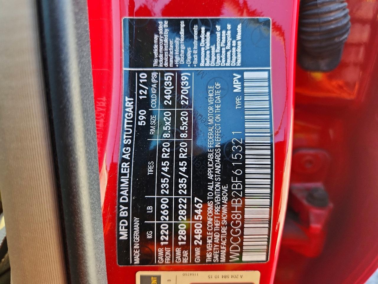 2011 Mercedes-benz Glk 350 4matic Red vin: WDCGG8HB2BF615321
