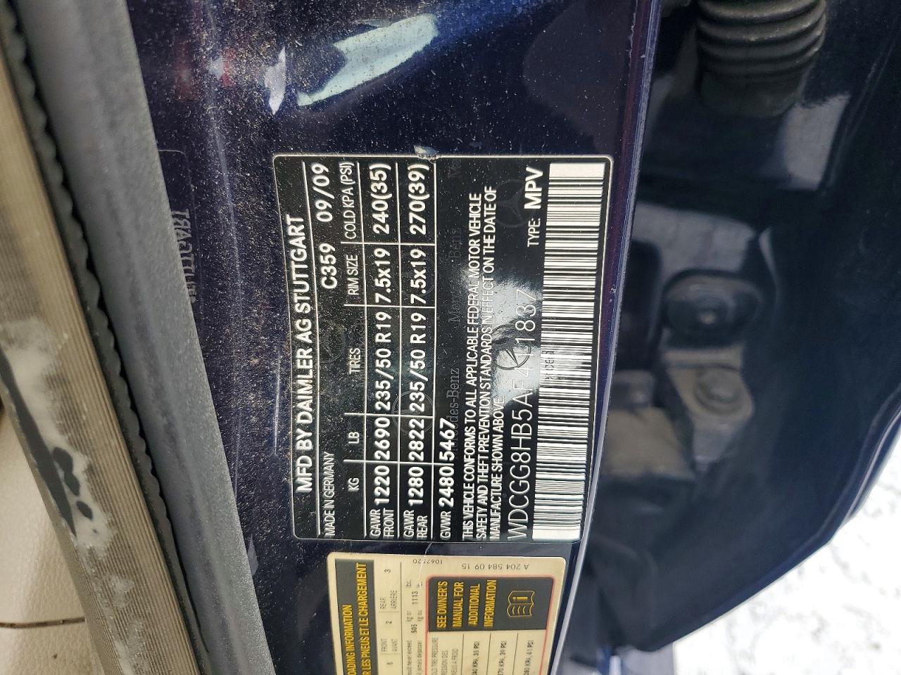 2010 Mercedes-benz Glk 350 4matic Blue vin: WDCGG8HB5AF411837