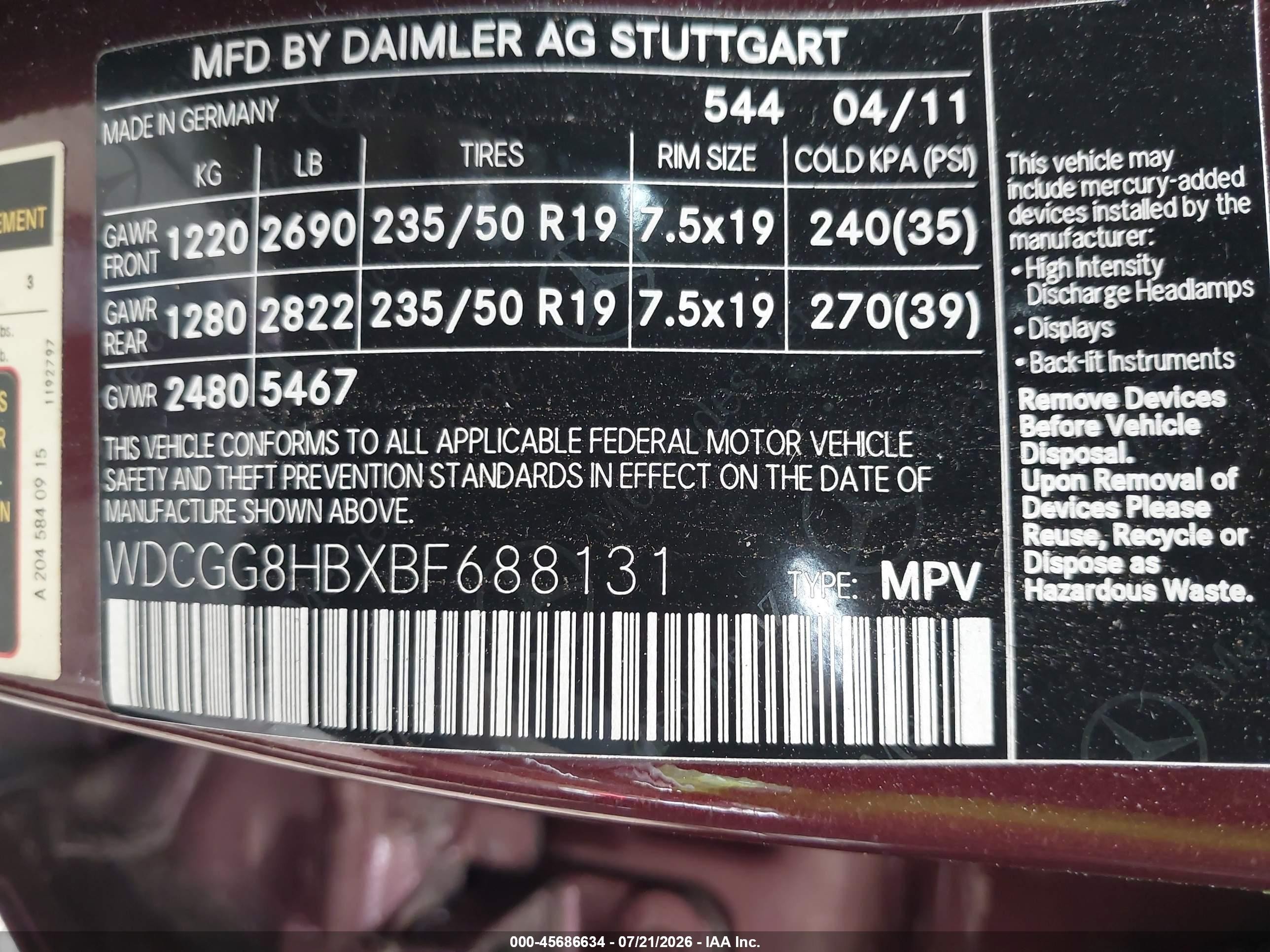 2011 Mercedes-benz Glk 350 4matic Maroon vin: WDCGG8HBXBF688131