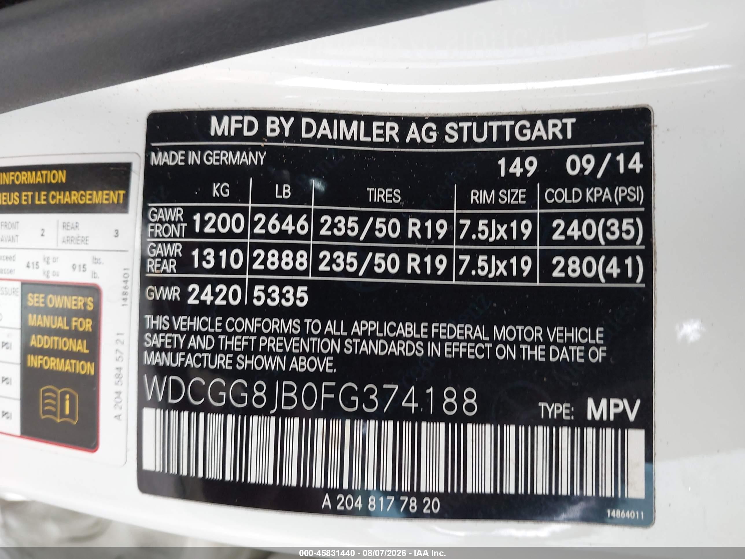2015 Mercedes-benz Glk 350 4matic White vin: WDCGG8JB0FG374188