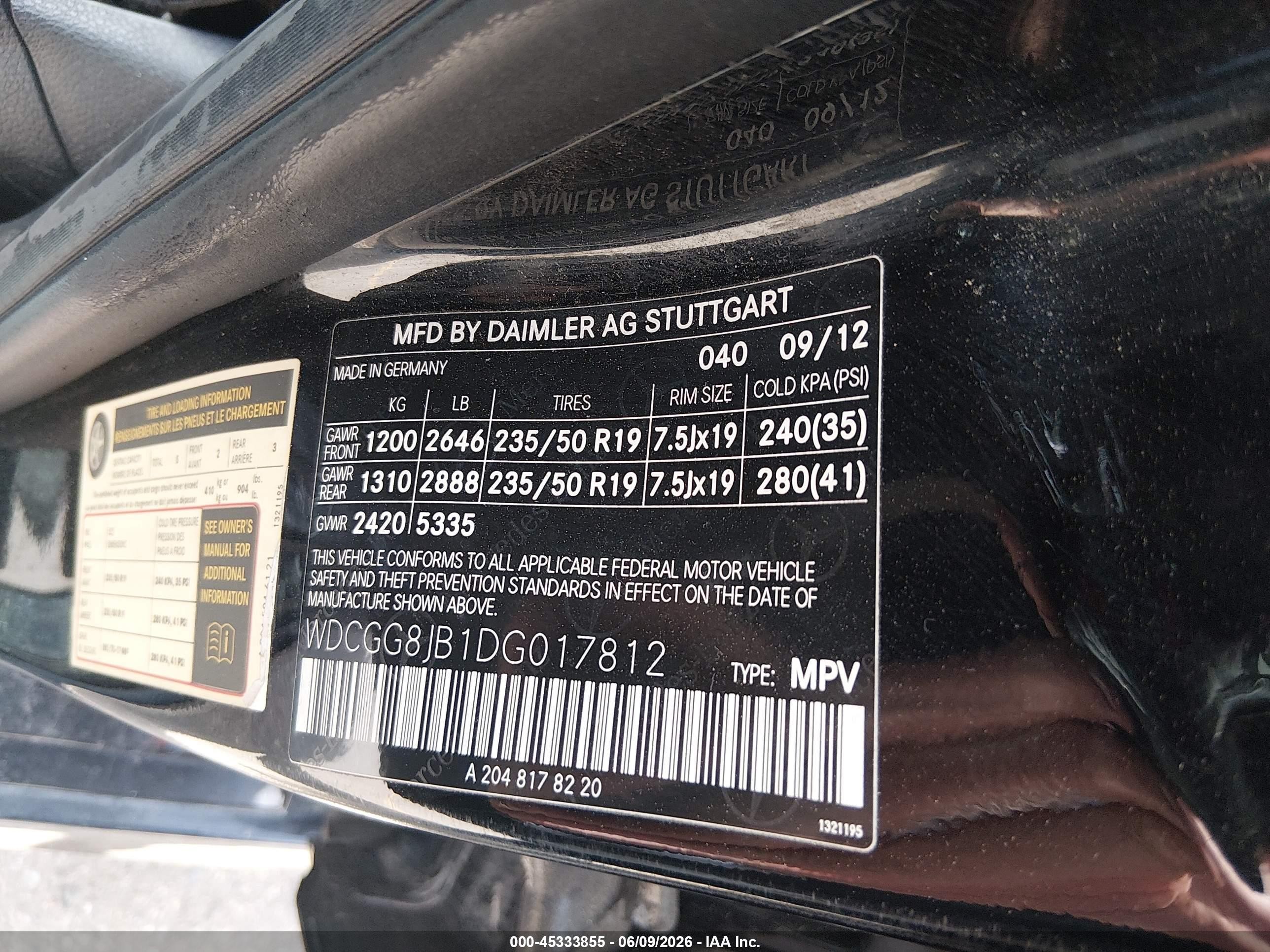 2013 Mercedes-benz Glk 350 4matic Черный vin: WDCGG8JB1DG017812