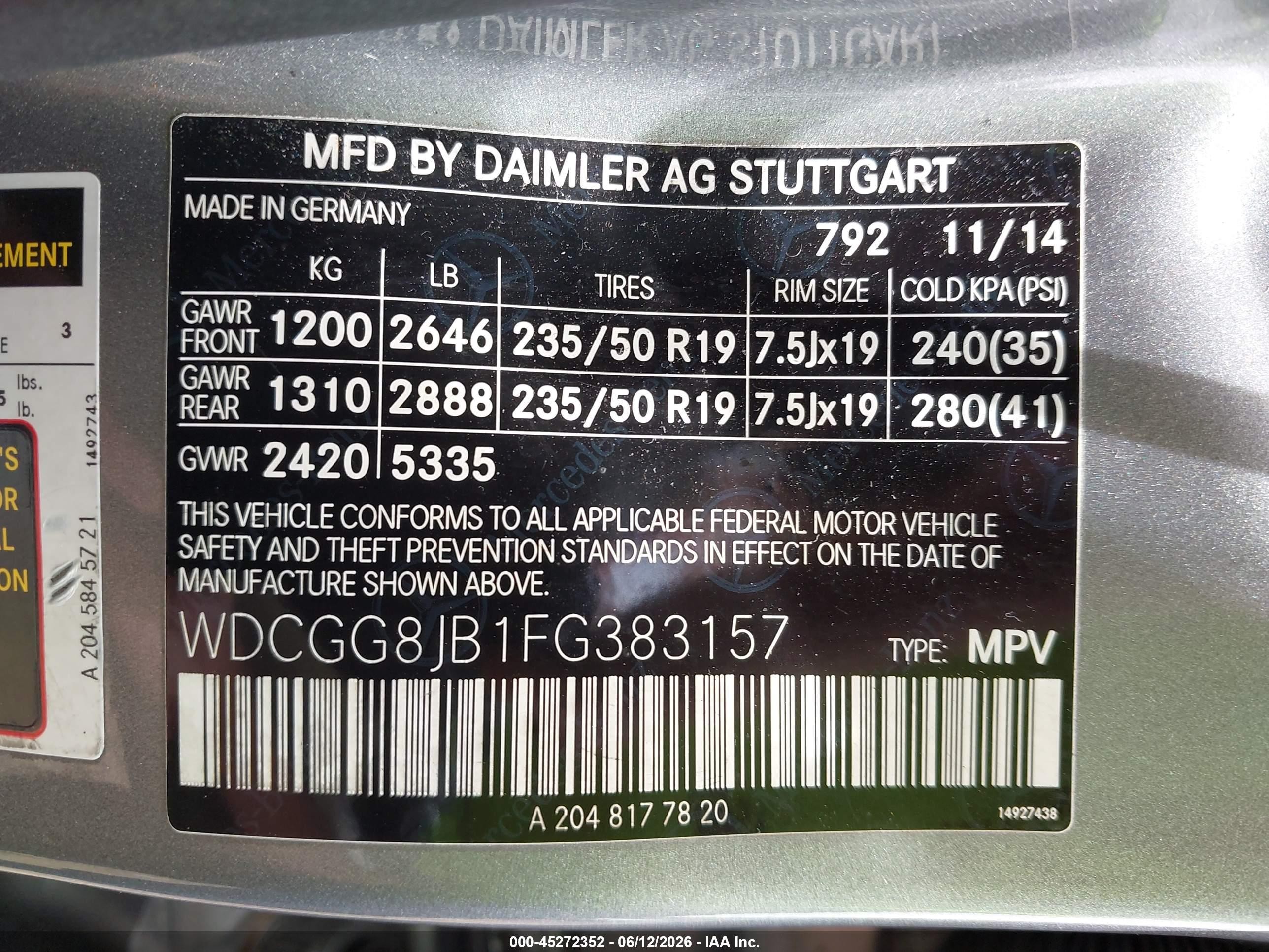 2015 Mercedes-benz Glk 350 4matic Gray vin: WDCGG8JB1FG383157