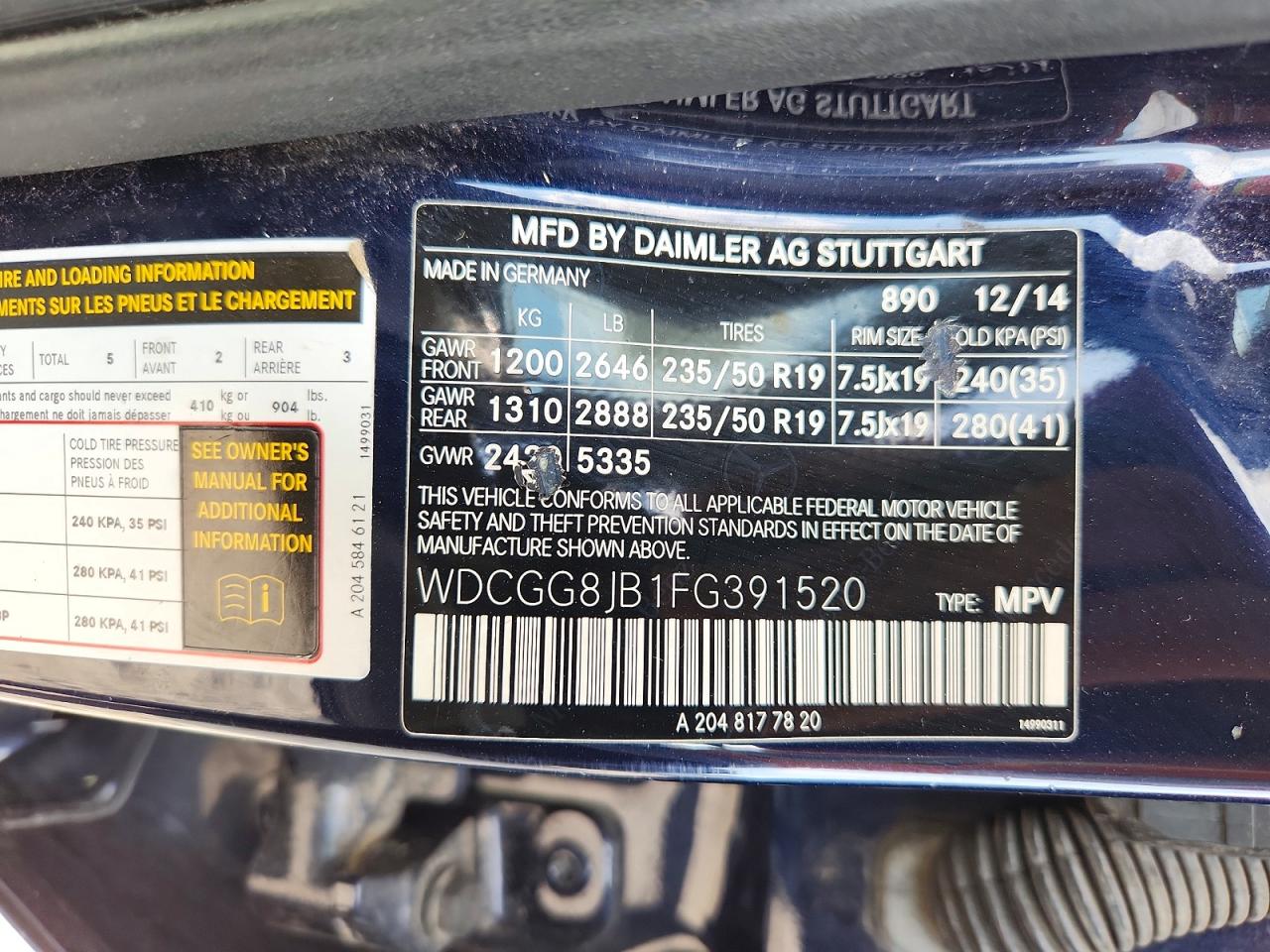 2015 Mercedes-benz Glk 350 4matic Blue vin: WDCGG8JB1FG391520