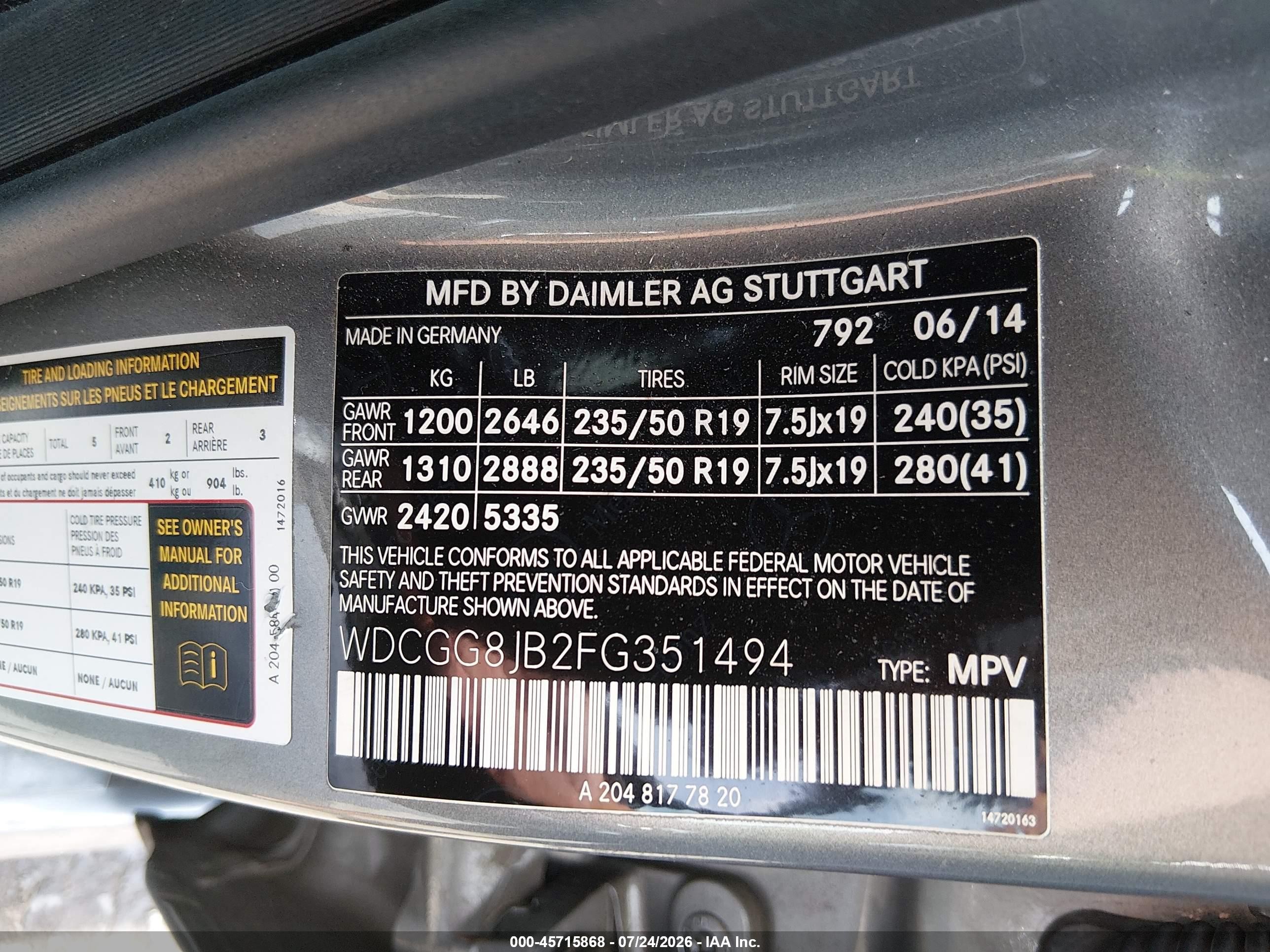 2015 Mercedes-benz Glk 350 4matic Gray vin: WDCGG8JB2FG351494