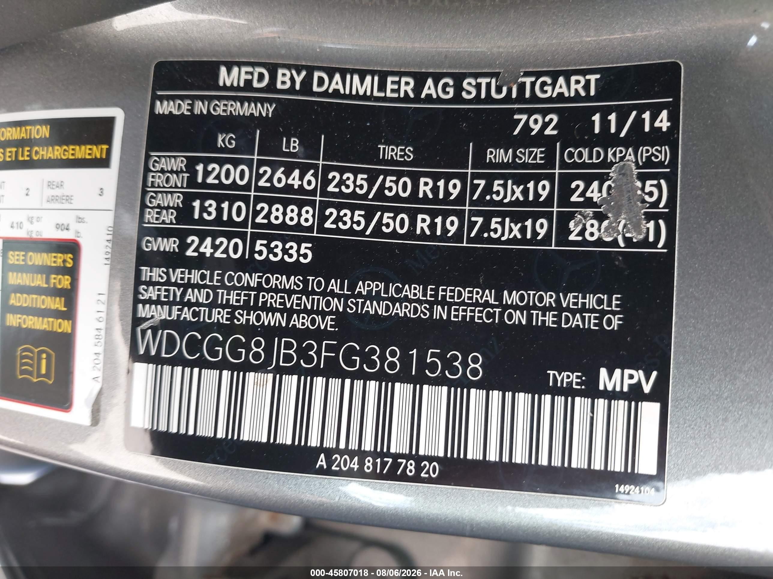 2015 Mercedes-benz Glk 350 4matic Gray vin: WDCGG8JB3FG381538