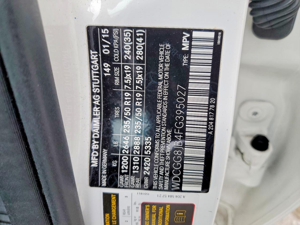 2015 Mercedes-benz Glk 350 4matic White vin: WDCGG8JB4FG395027