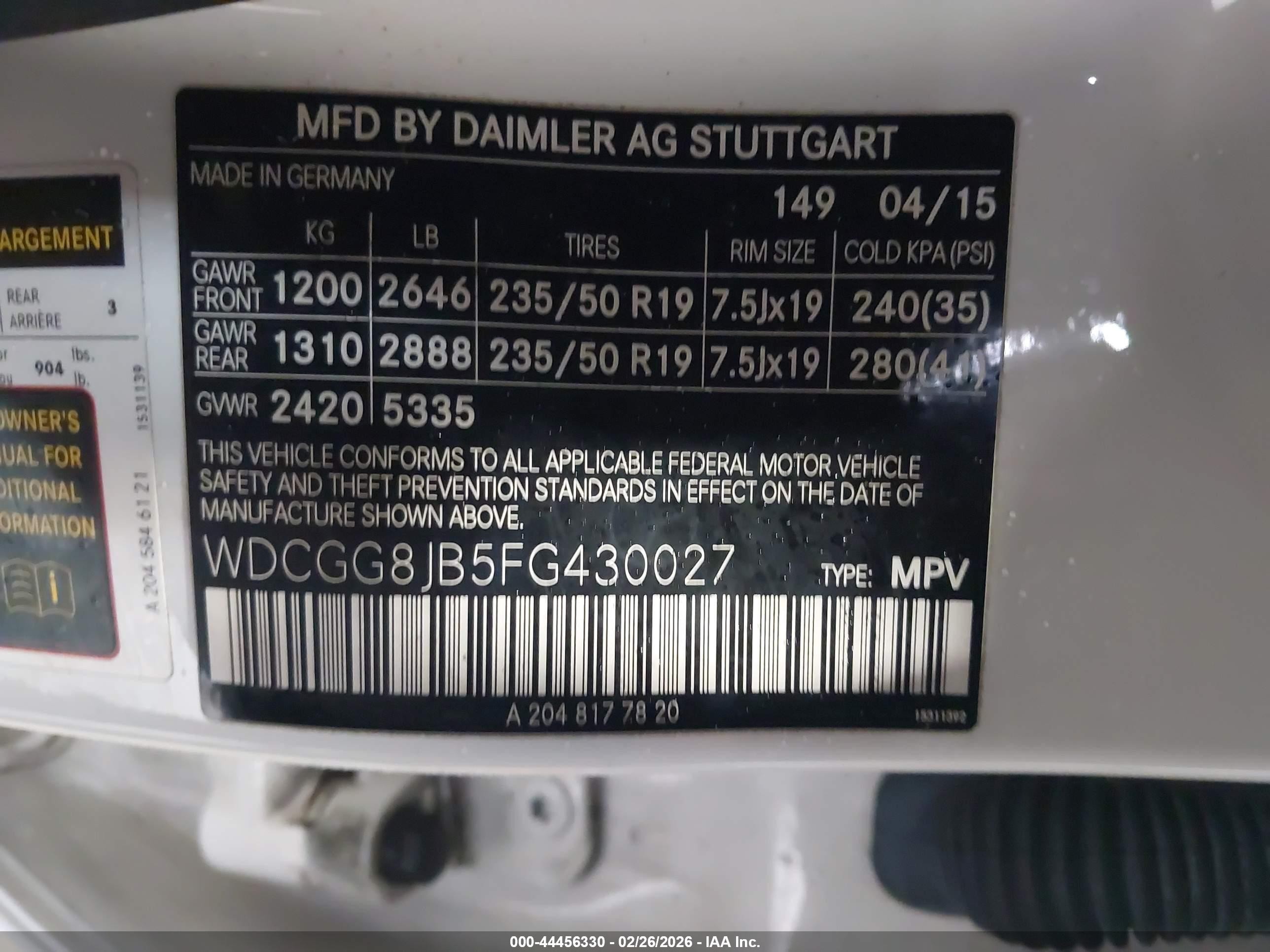 2015 Mercedes-benz Glk 350 4matic Белый vin: WDCGG8JB5FG430027