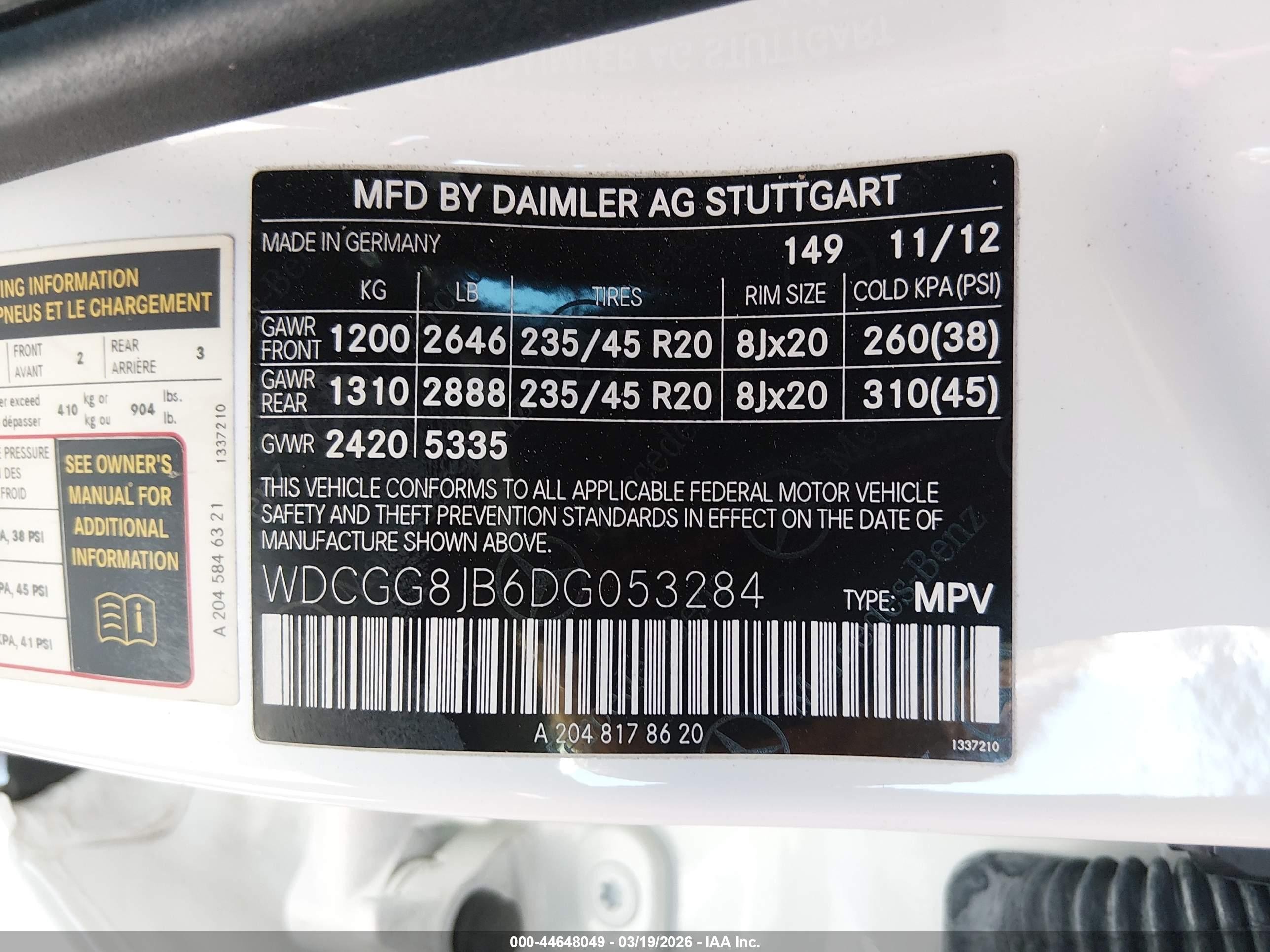 2013 Mercedes-benz Glk 350 4matic Белый vin: WDCGG8JB6DG053284