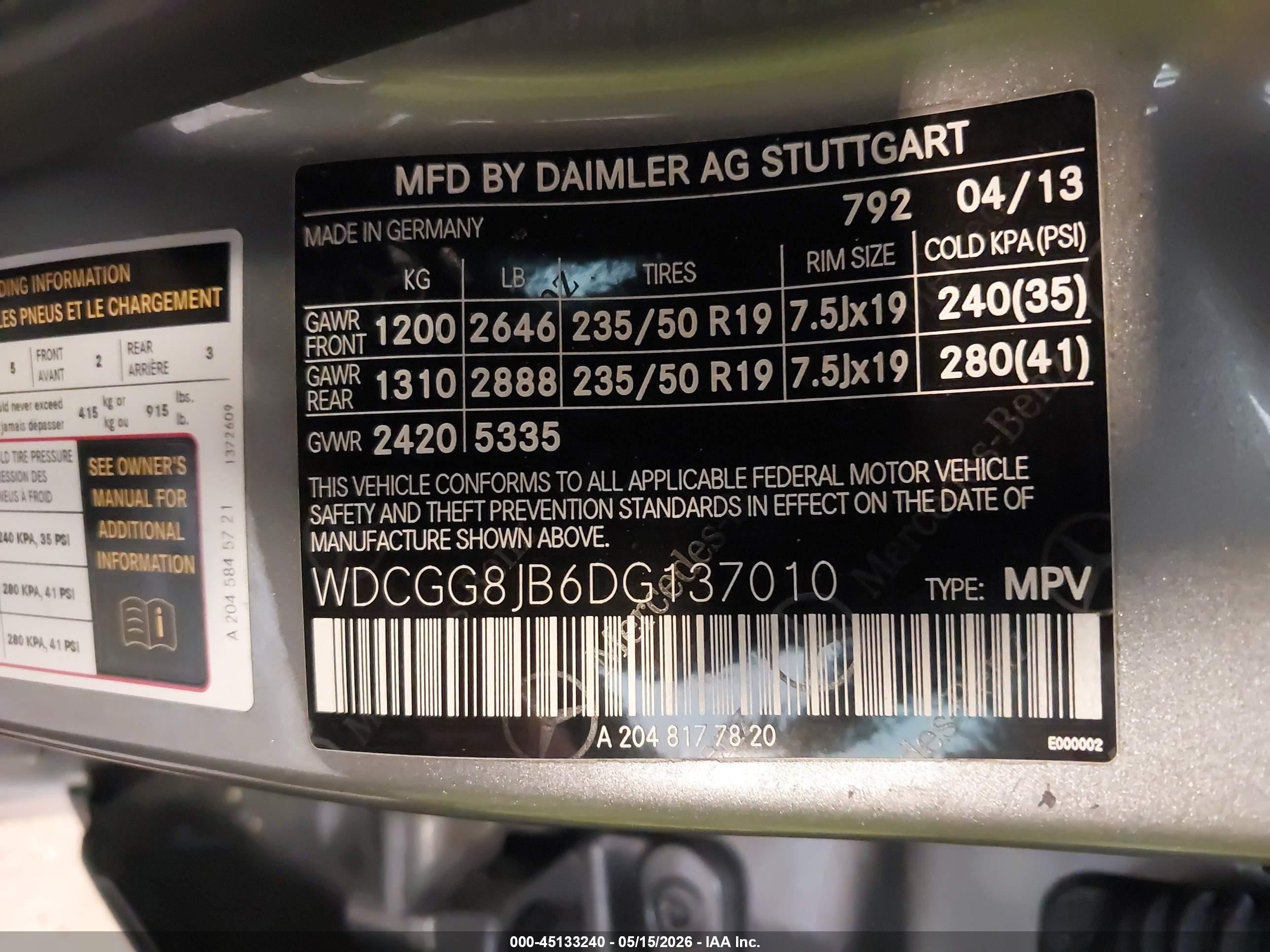 2013 Mercedes-benz Glk 350 4matic Серый vin: WDCGG8JB6DG137010