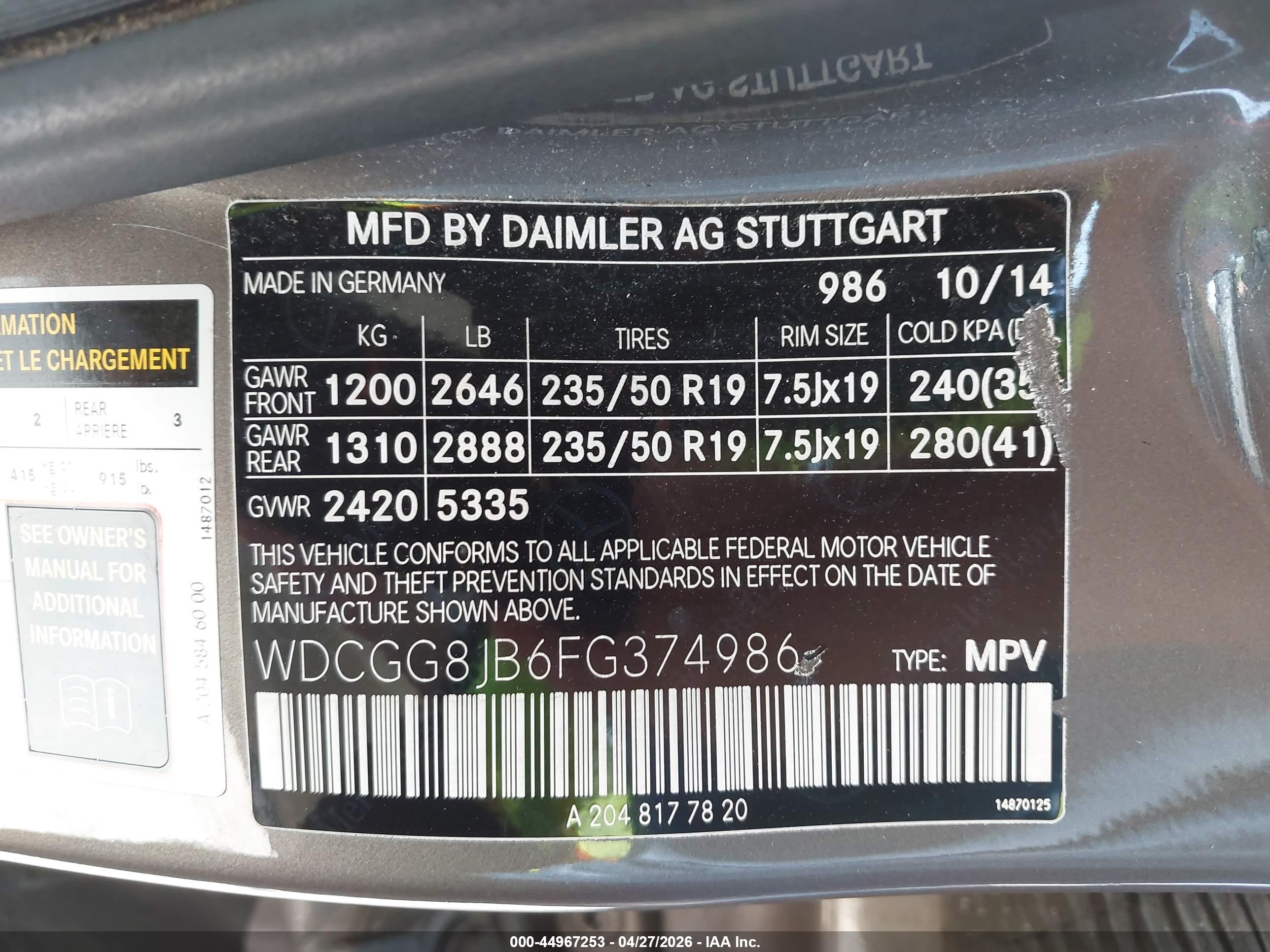 2015 Mercedes-benz Glk 350 4matic Gray vin: WDCGG8JB6FG374986