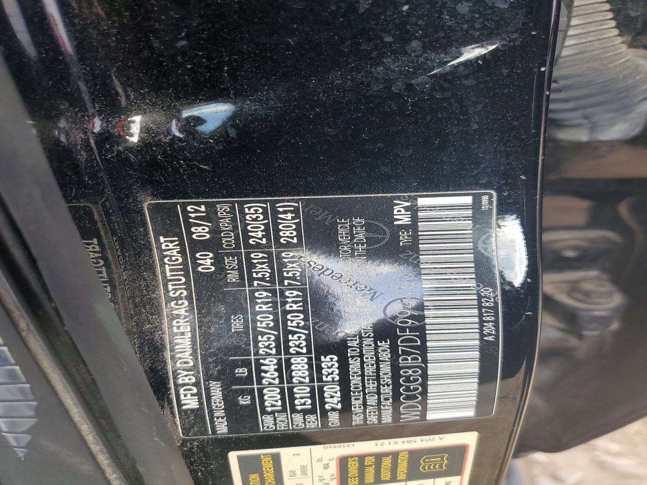 2013 Mercedes-benz Glk 350 4matic Black vin: WDCGG8JB7DF994460
