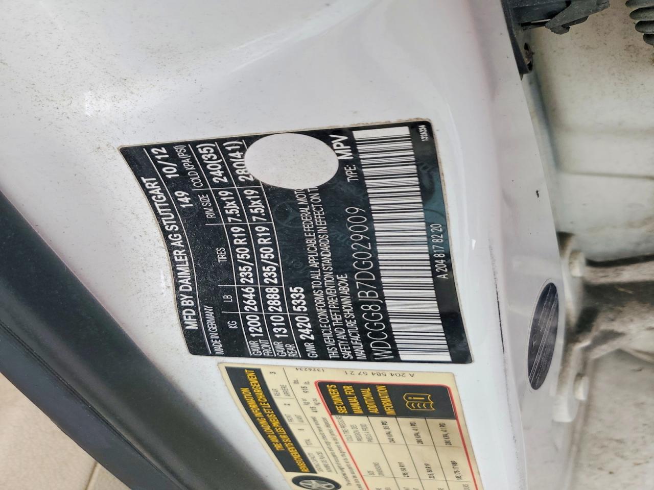 2013 Mercedes-benz Glk 350 4matic White vin: WDCGG8JB7DG029009