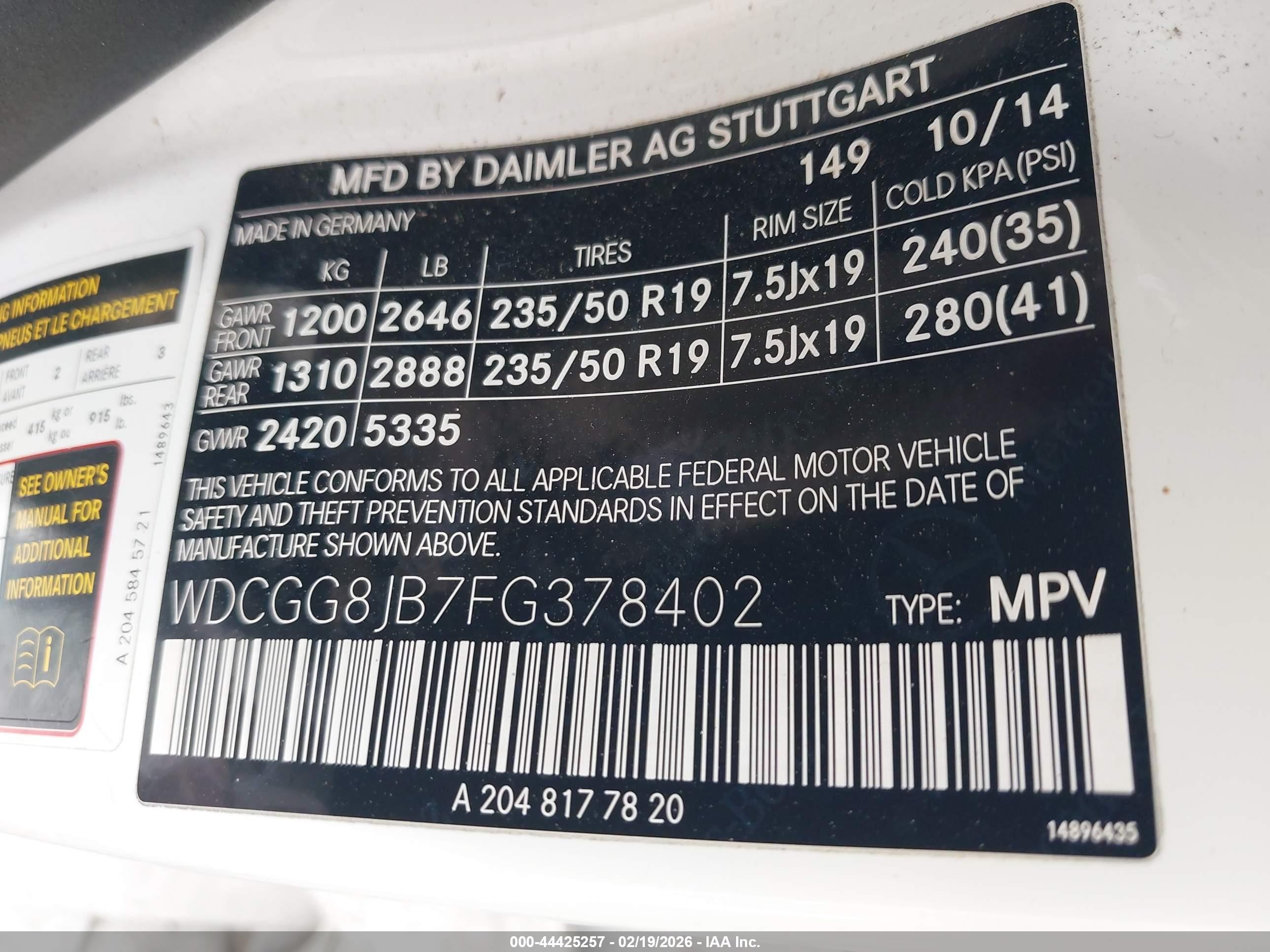 2015 Mercedes-benz Glk 350 4matic White vin: WDCGG8JB7FG378402