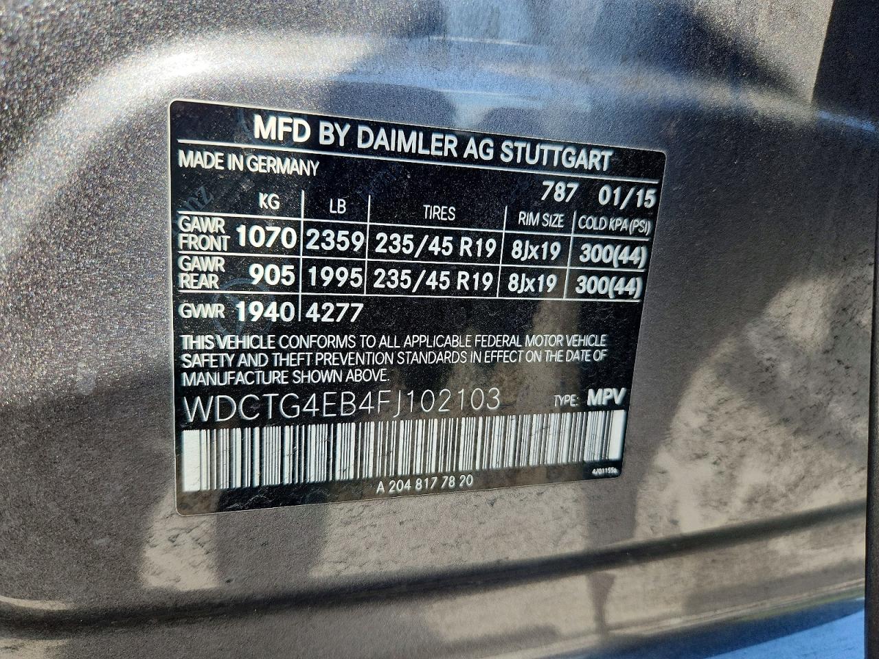 2015 Mercedes-benz Gla 250 Gray vin: WDCTG4EB4FJ102103