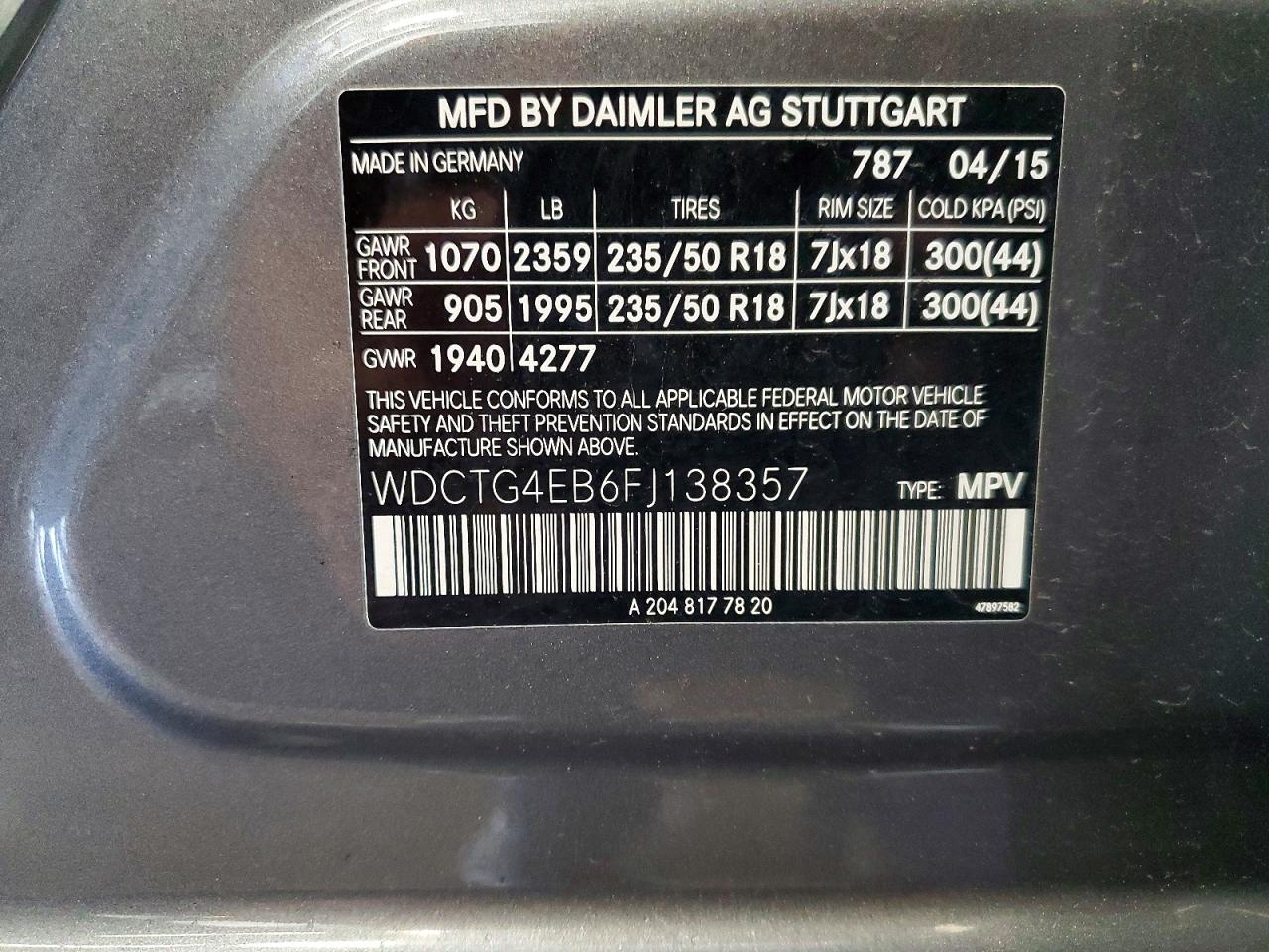 2015 Mercedes-benz Gla 250 Gray vin: WDCTG4EB6FJ138357