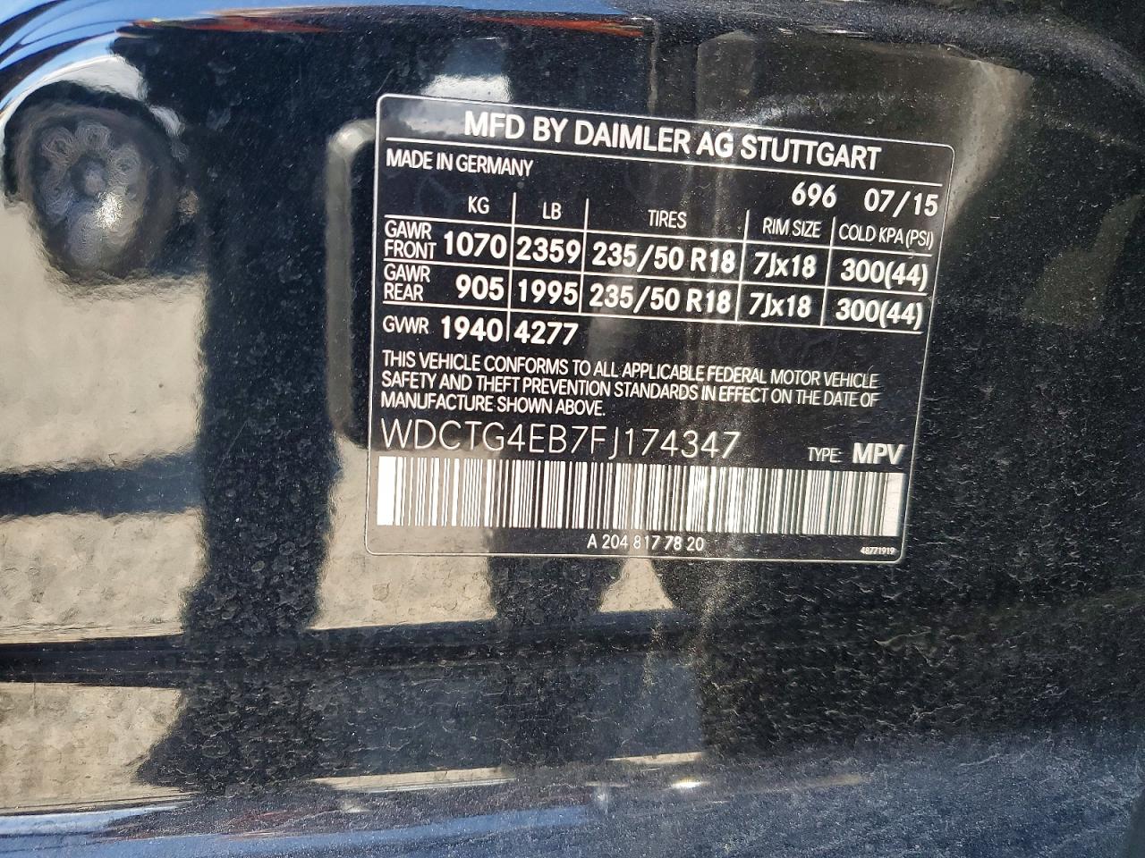 2015 Mercedes-benz Gla 250 Black vin: WDCTG4EB7FJ174347