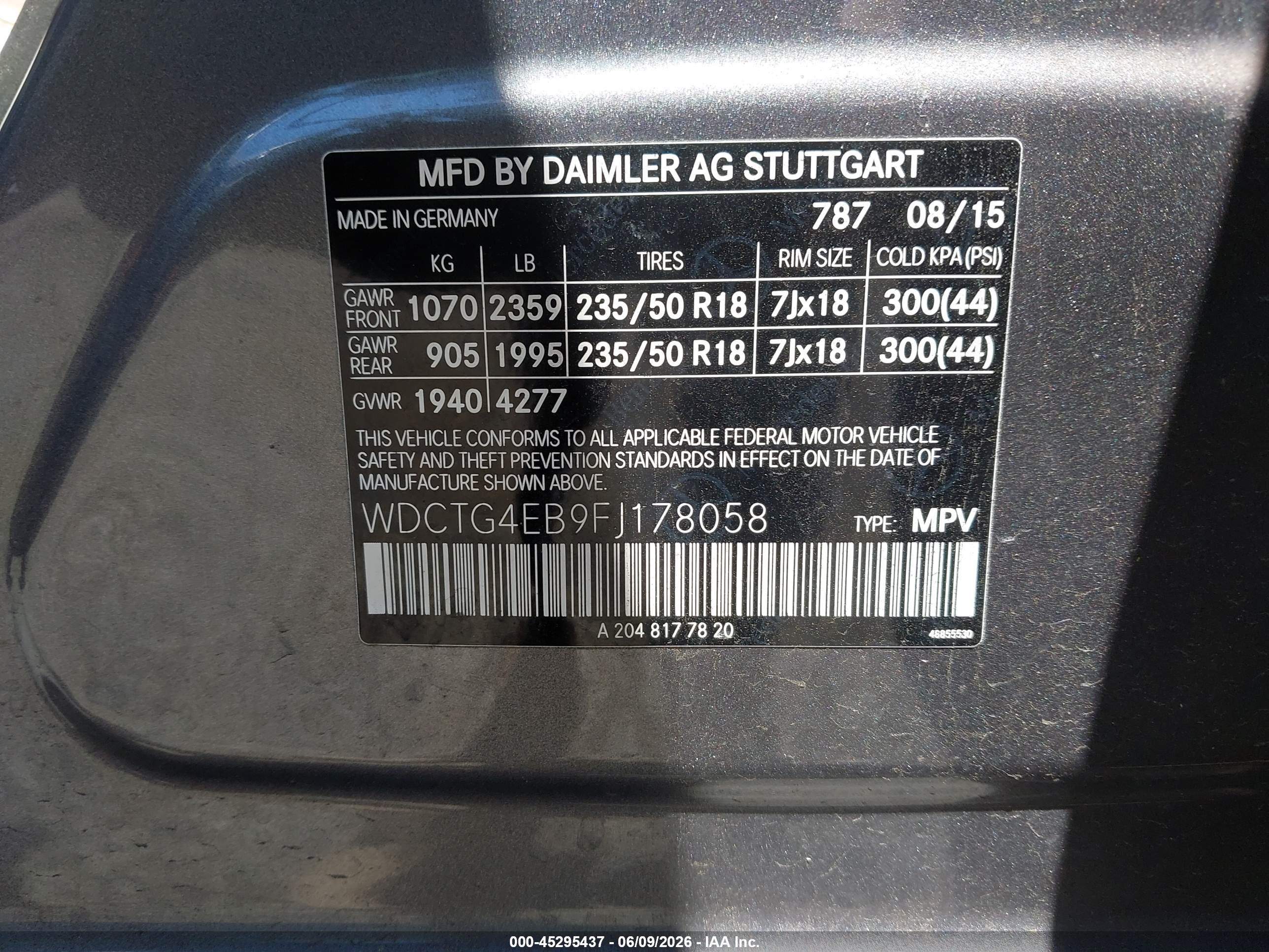 2015 Mercedes-benz Gla 250 Gray vin: WDCTG4EB9FJ178058