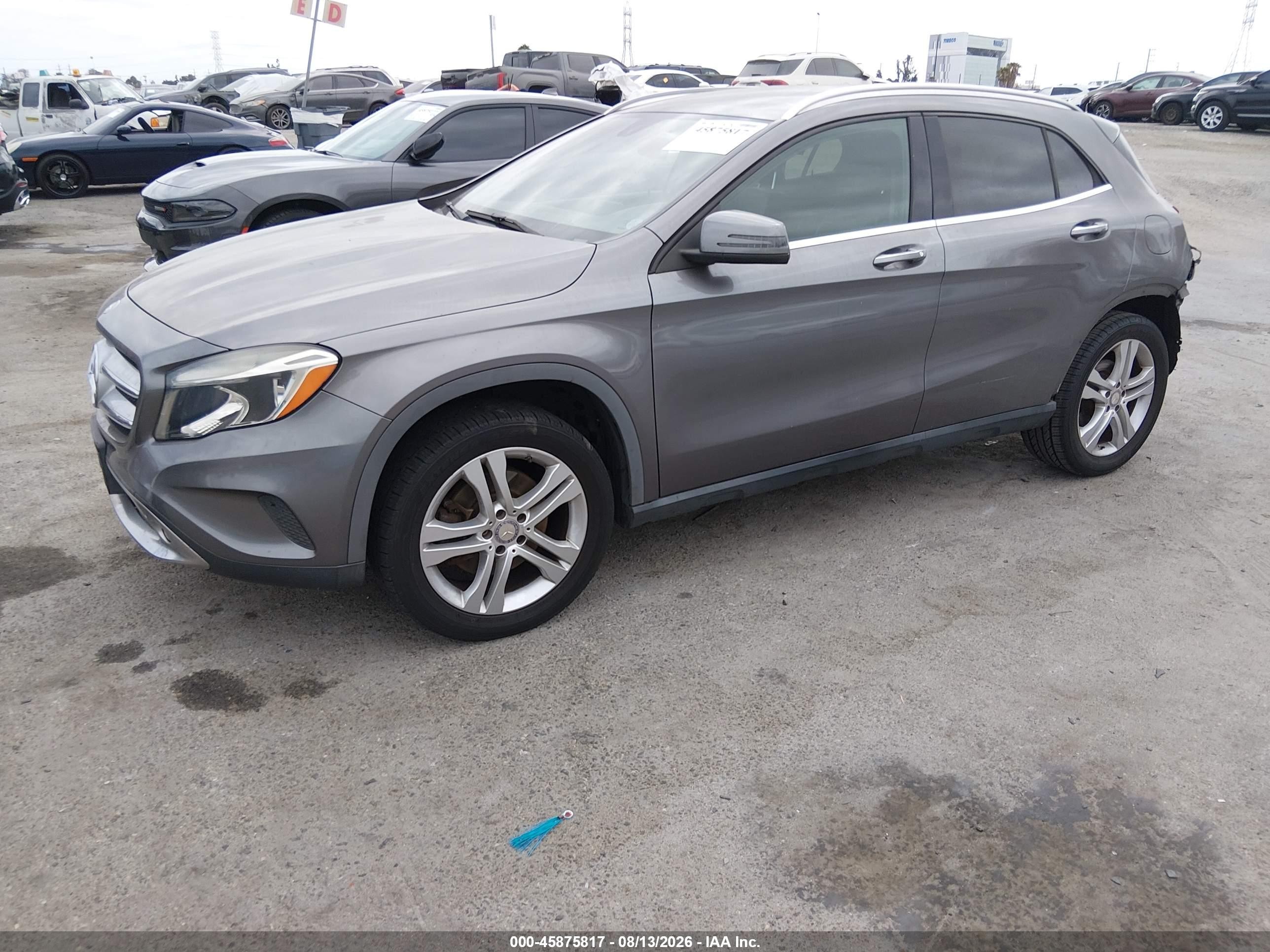 2015 Mercedes-benz Gla 250   Gray vin: WDCTG4EBXFJ132397