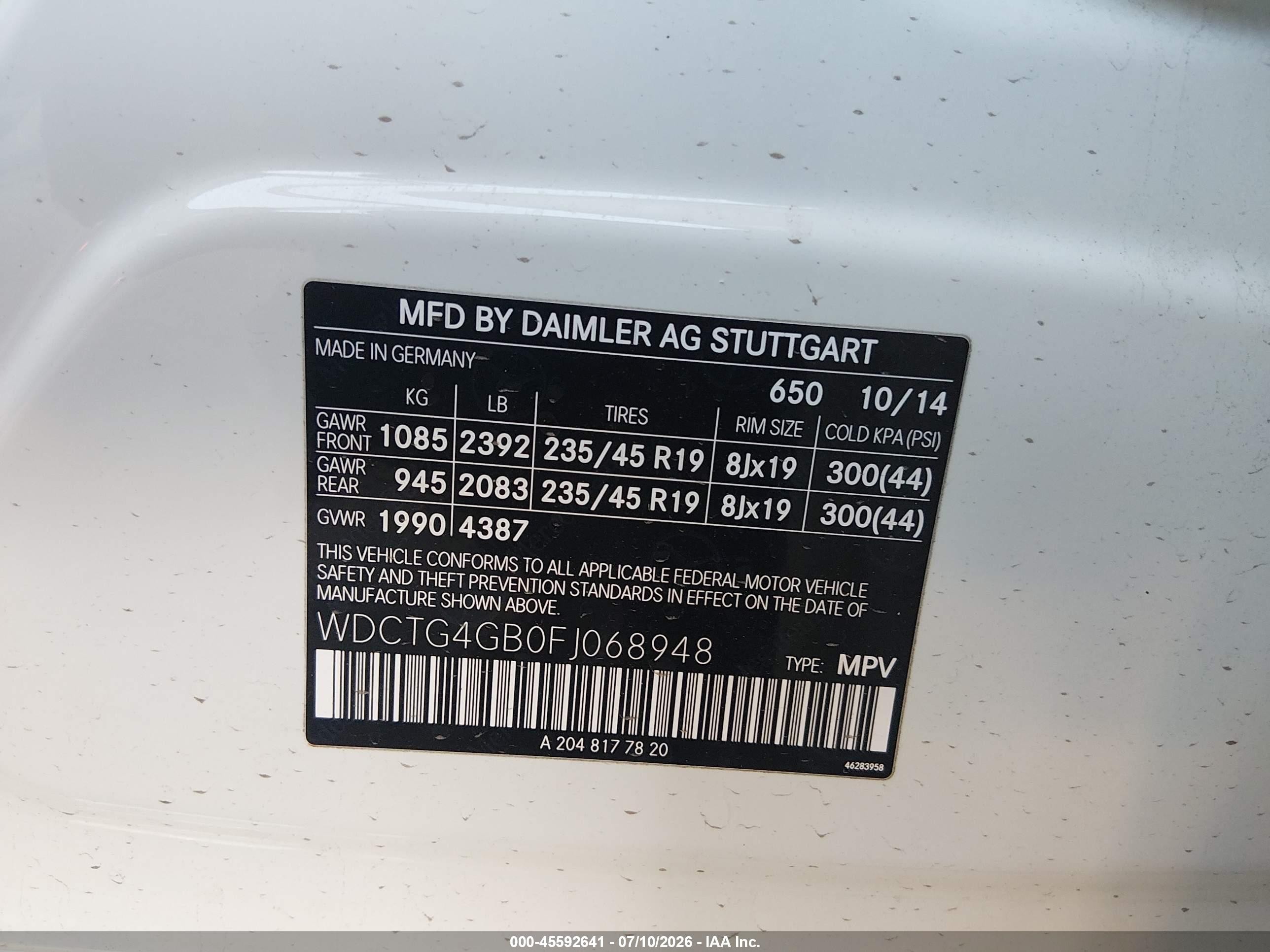 2015 Mercedes-benz Gla 250 4matic Белый vin: WDCTG4GB0FJ068948