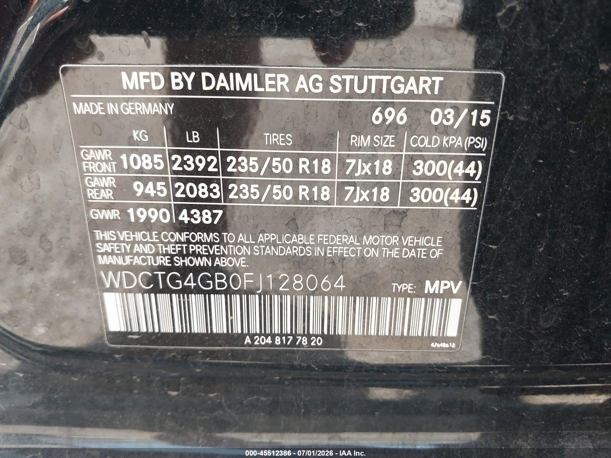 2015 Mercedes-benz Gla 250 4matic Черный vin: WDCTG4GB0FJ128064