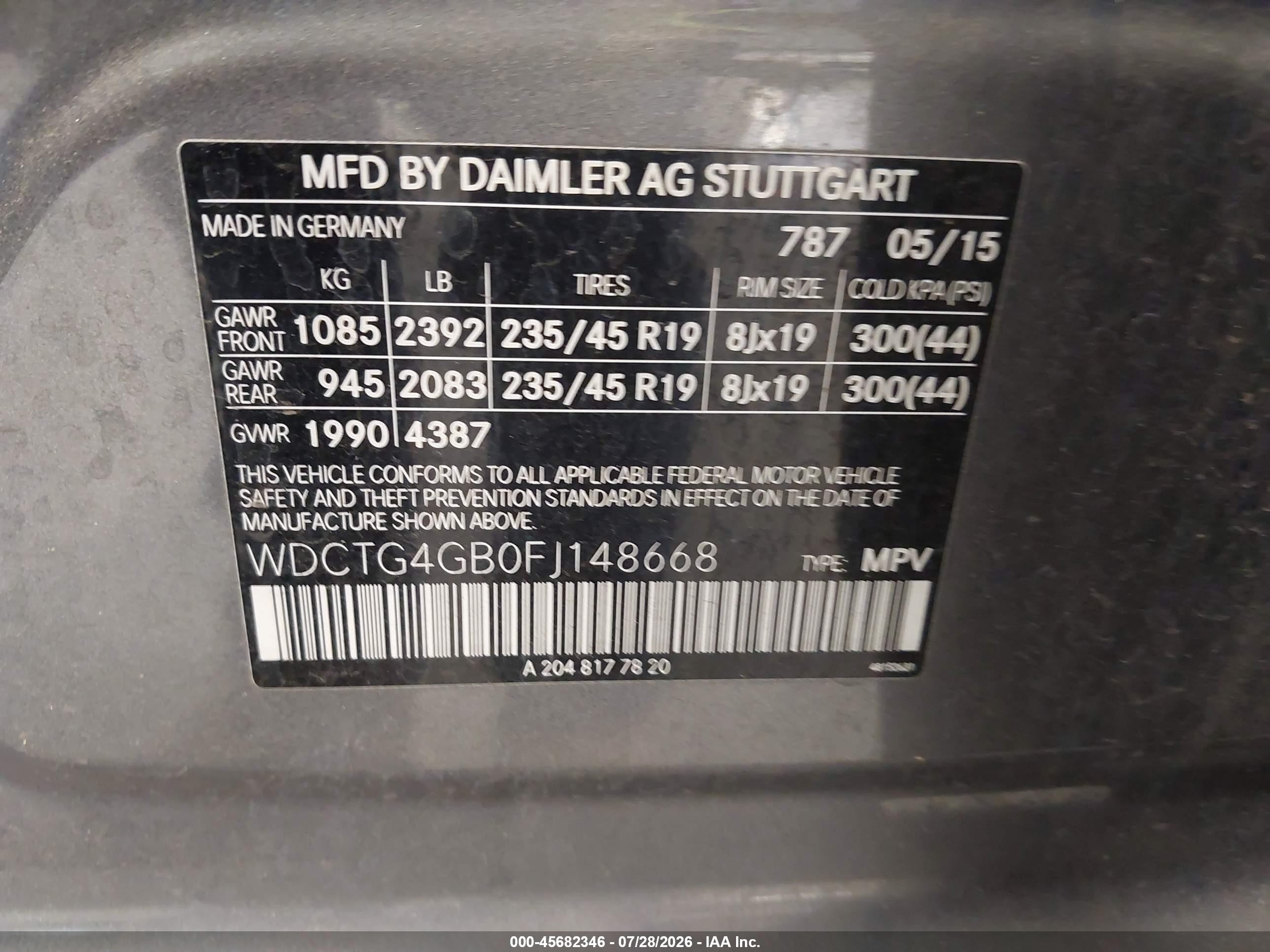 2015 Mercedes-benz Gla 250 4matic Серый vin: WDCTG4GB0FJ148668