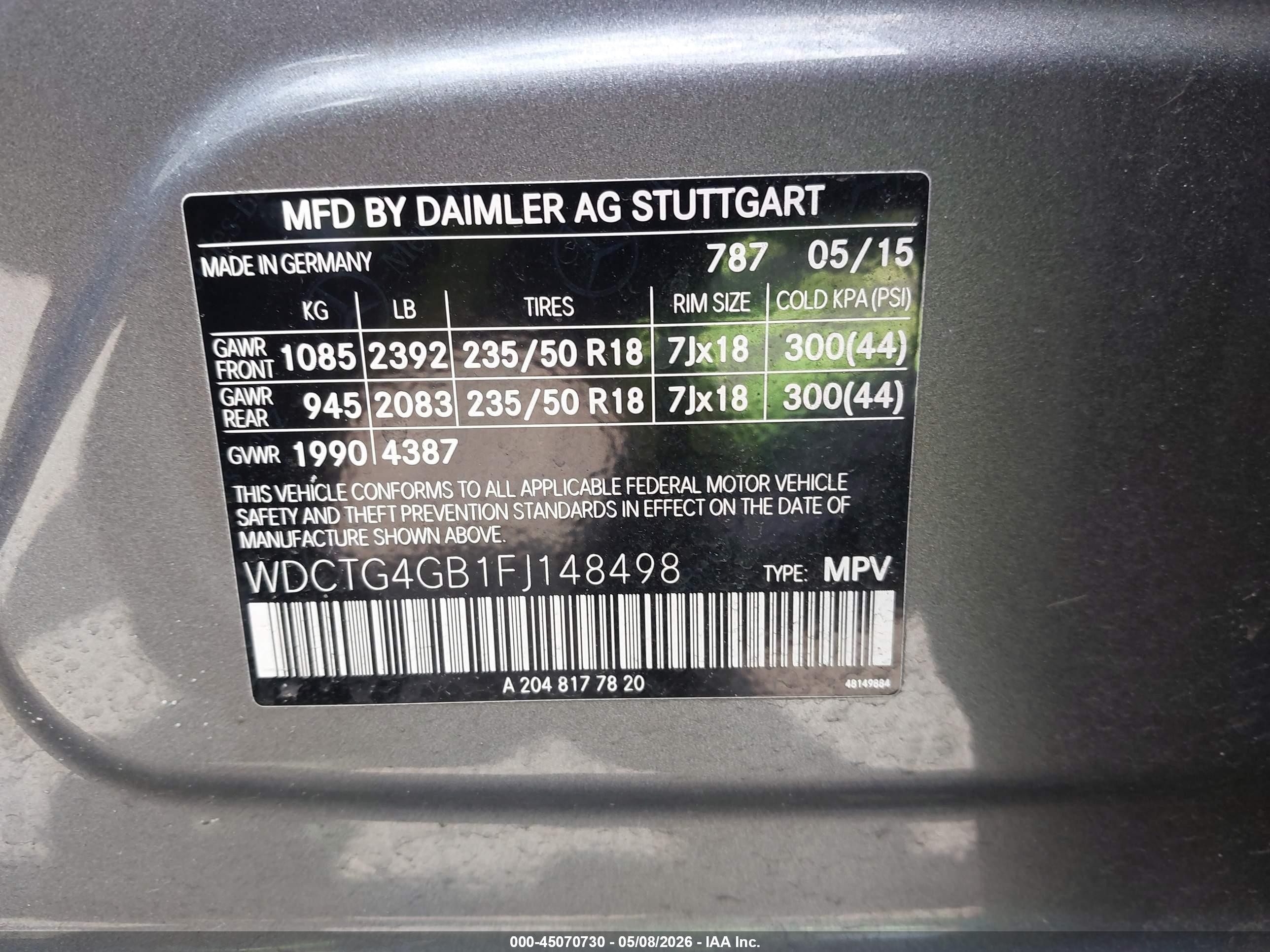 2015 Mercedes-benz Gla 250 4matic Gray vin: WDCTG4GB1FJ148498
