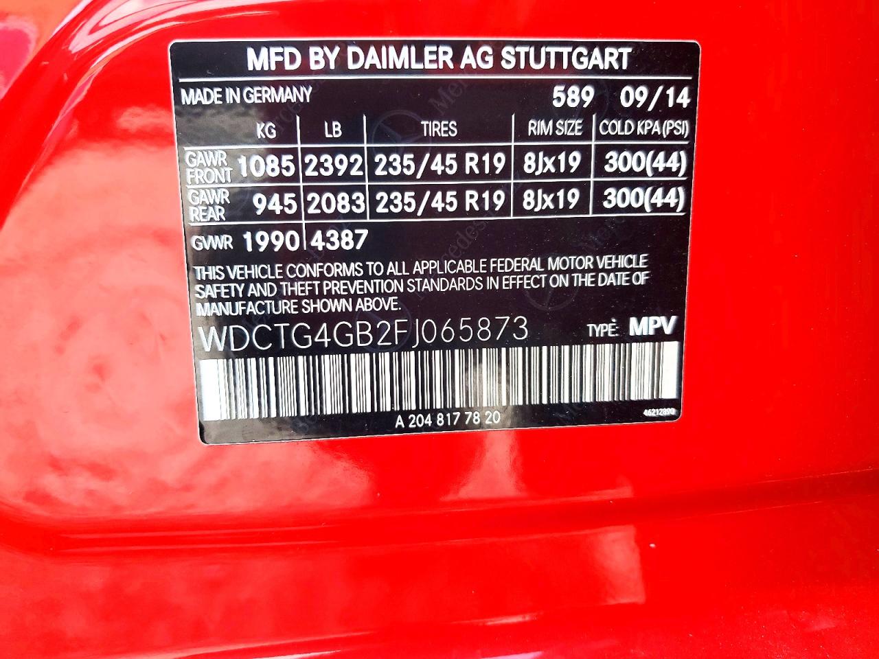 2015 Mercedes-benz Gla 250 4matic Red vin: WDCTG4GB2FJ065873