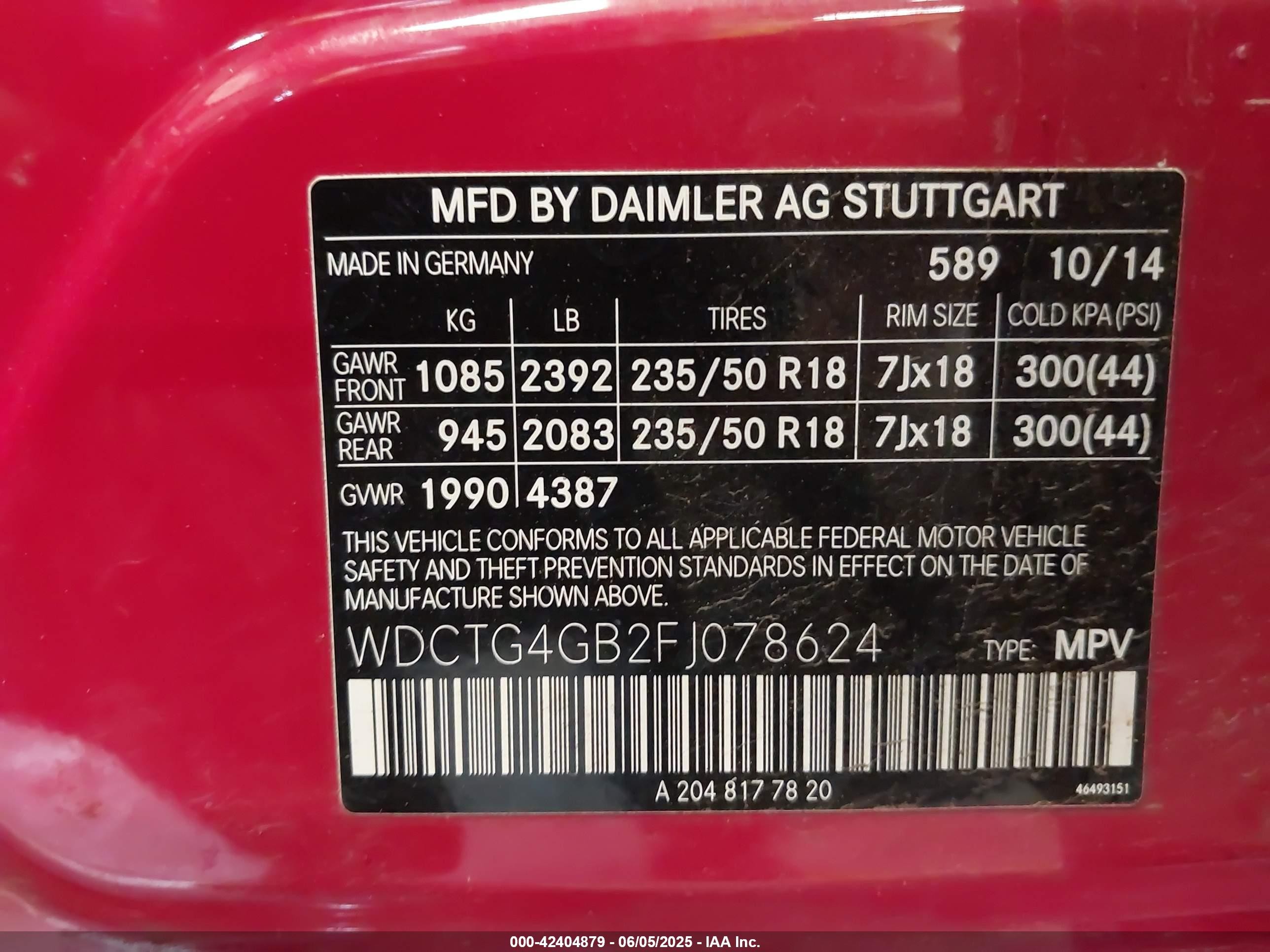 2015 Mercedes-benz Gla 250 4matic Red vin: WDCTG4GB2FJ078624
