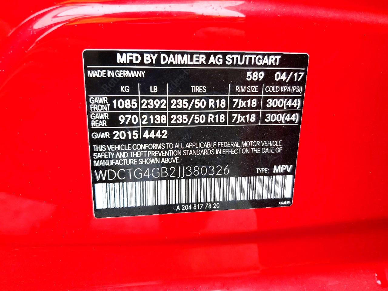 2018 Mercedes-benz Gla 250 4matic Red vin: WDCTG4GB2JJ380326