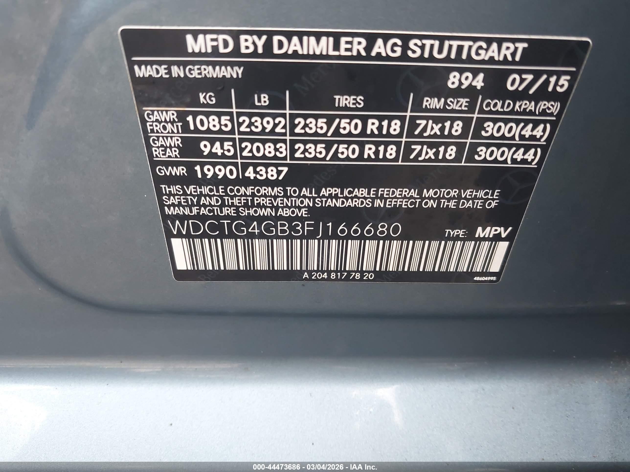 2015 Mercedes-benz Gla 250 4matic Light Blue vin: WDCTG4GB3FJ166680