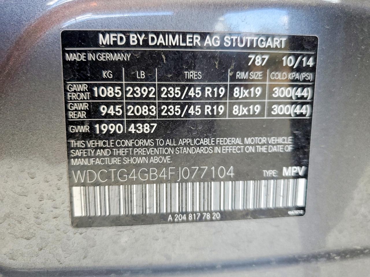 2015 Mercedes-benz Gla 250 4matic Gray vin: WDCTG4GB4FJ077104