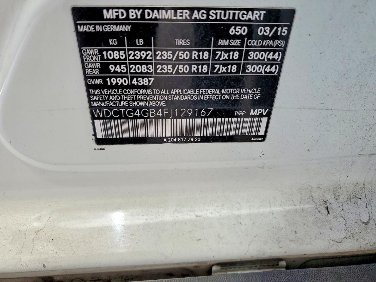 2015 Mercedes-benz Gla 250 4matic White vin: WDCTG4GB4FJ129167