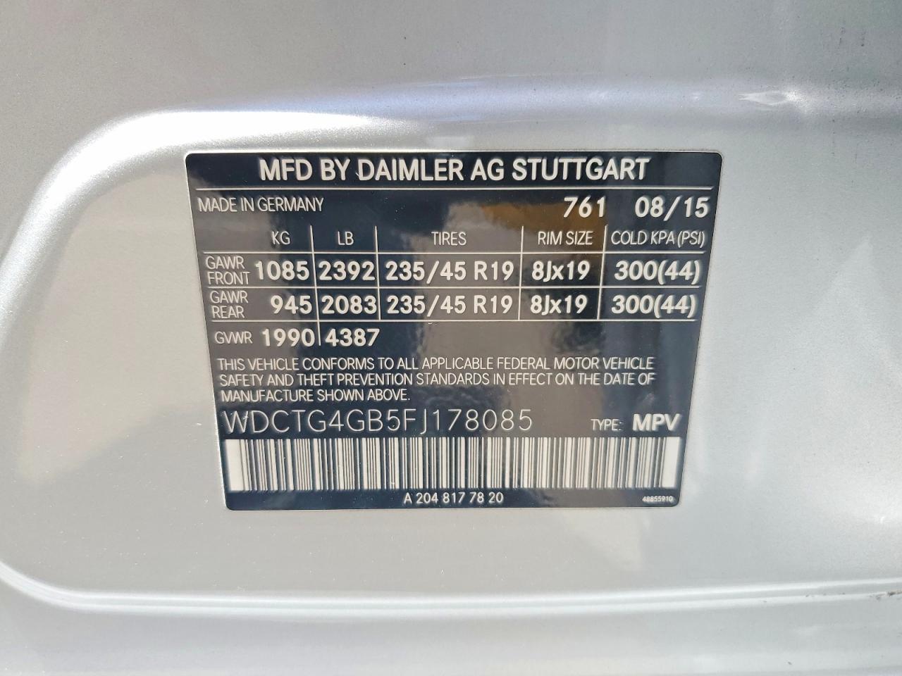 2015 Mercedes-benz Gla 250 4matic Silver vin: WDCTG4GB5FJ178085