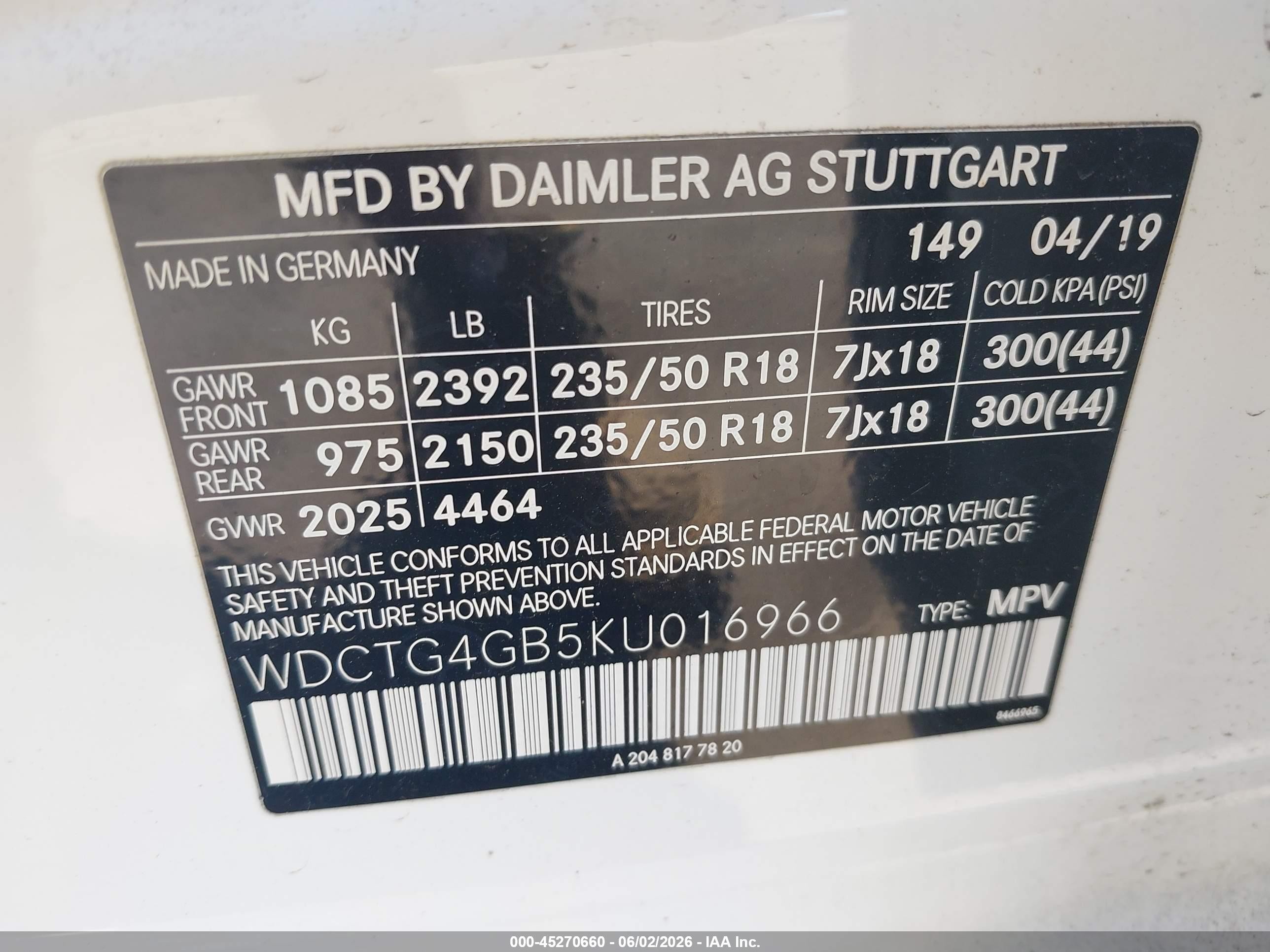 2019 Mercedes-benz Gla 250 4matic Белый vin: WDCTG4GB5KU016966