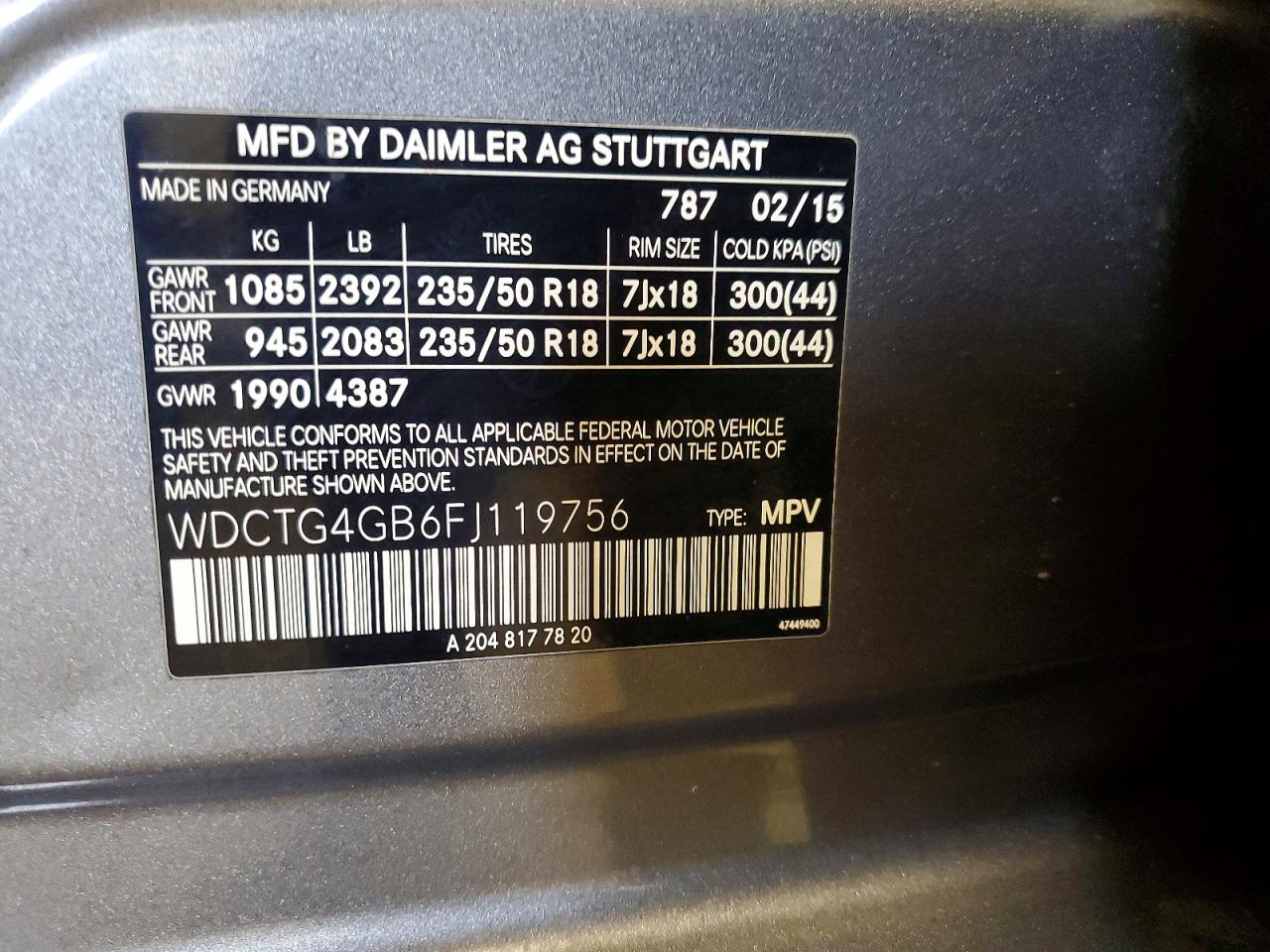 2015 Mercedes-benz Gla 250 4matic Gray vin: WDCTG4GB6FJ119756