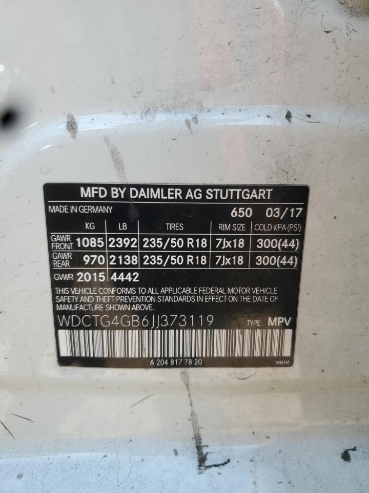 2018 Mercedes-benz Gla 250 4matic Белый vin: WDCTG4GB6JJ373119