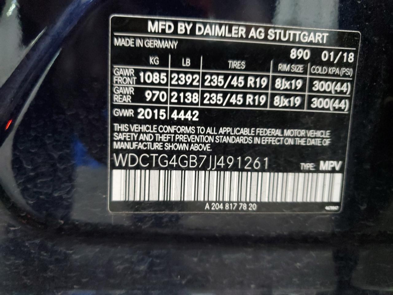 2018 Mercedes-benz Gla 250 4matic Синий vin: WDCTG4GB7JJ491261