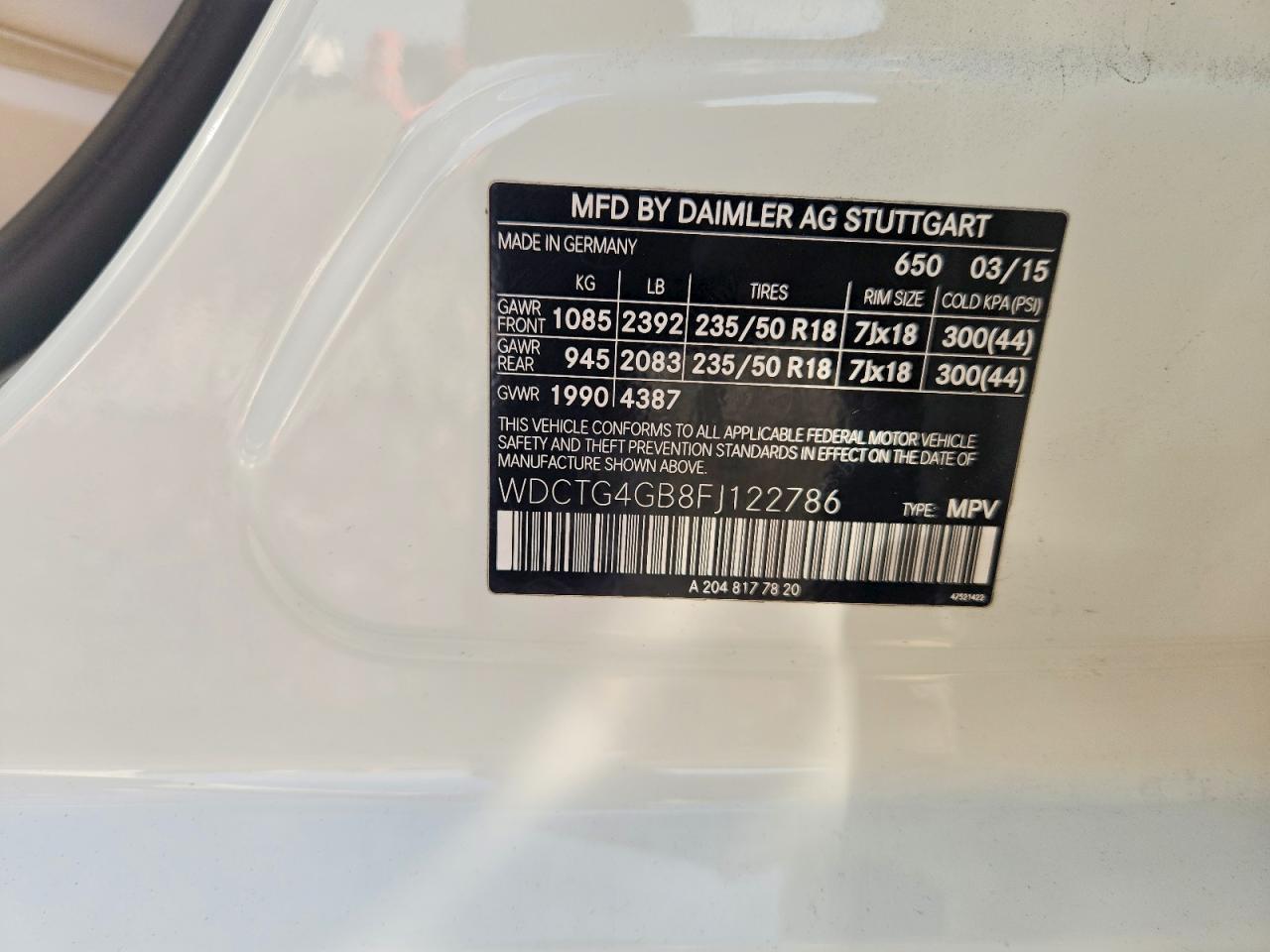 2015 Mercedes-benz Gla 250 4matic White vin: WDCTG4GB8FJ122786