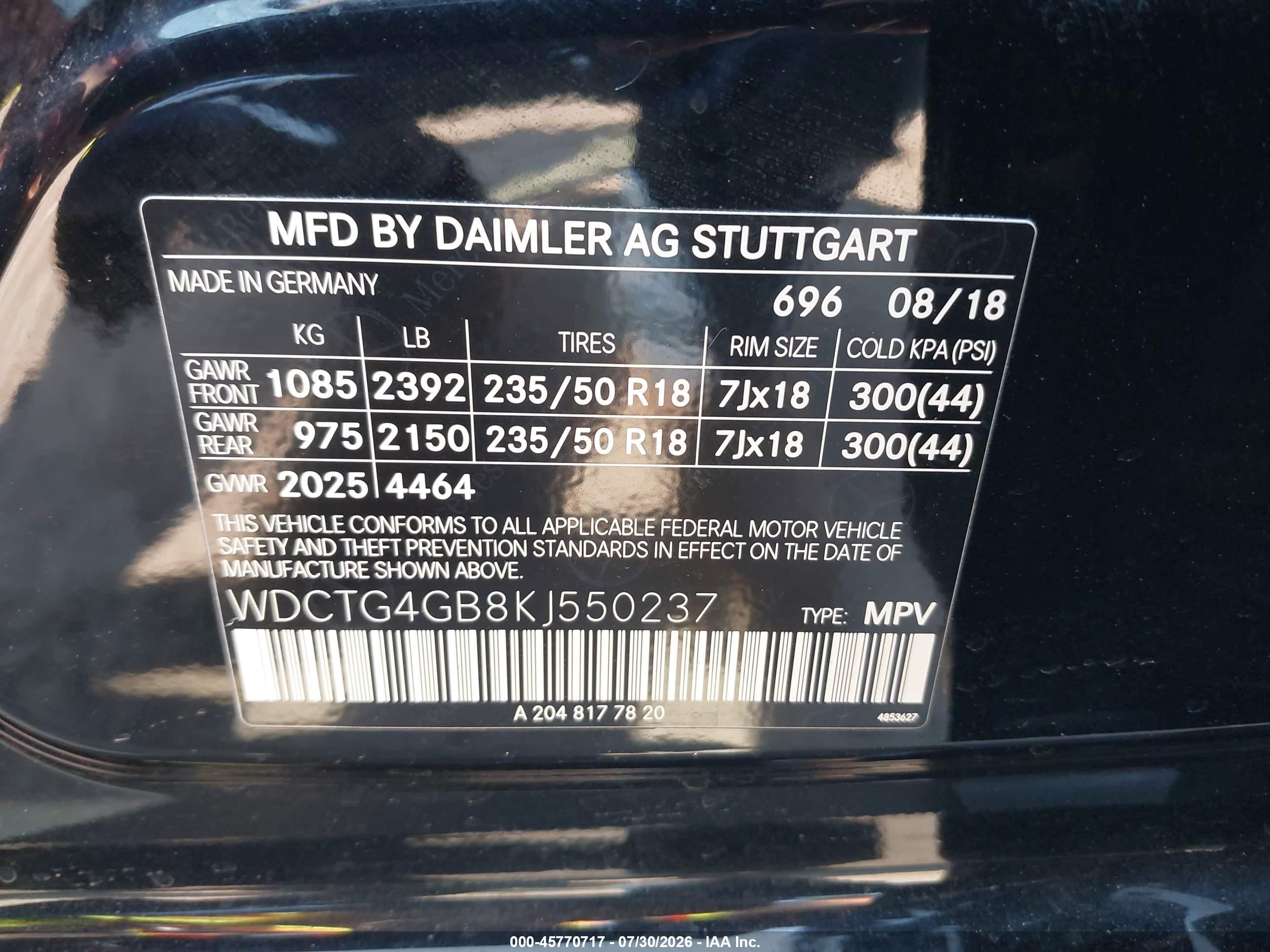 2019 Mercedes-benz Gla 250 4matic Черный vin: WDCTG4GB8KJ550237
