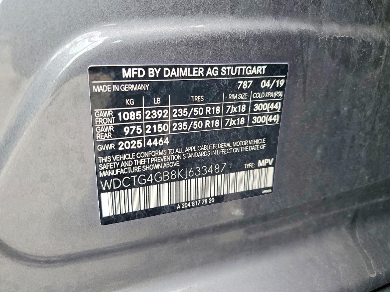 2019 Mercedes-benz Gla 250 4matic Gray vin: WDCTG4GB8KJ633487
