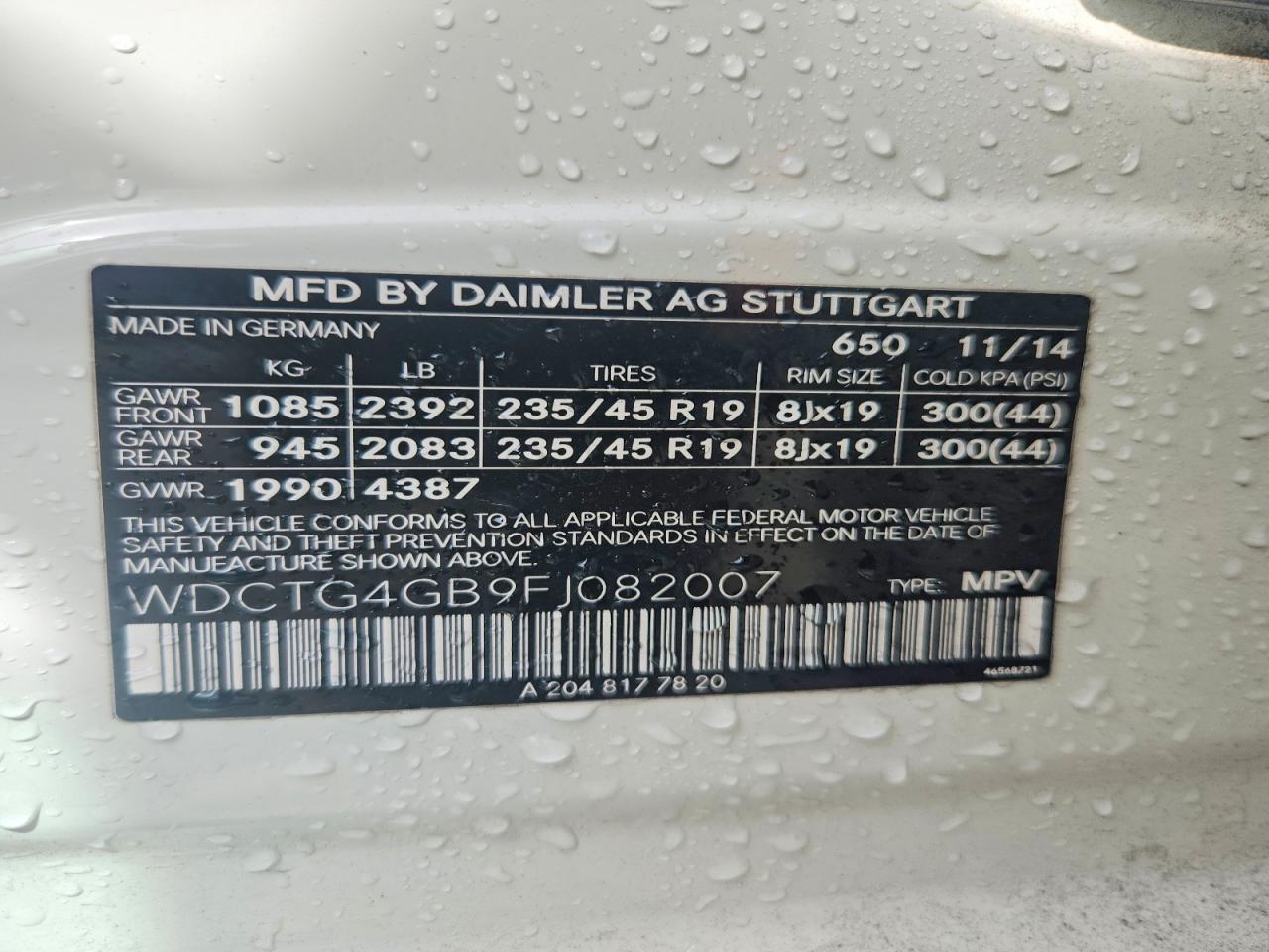 2015 Mercedes-benz Gla 250 4matic Белый vin: WDCTG4GB9FJ082007