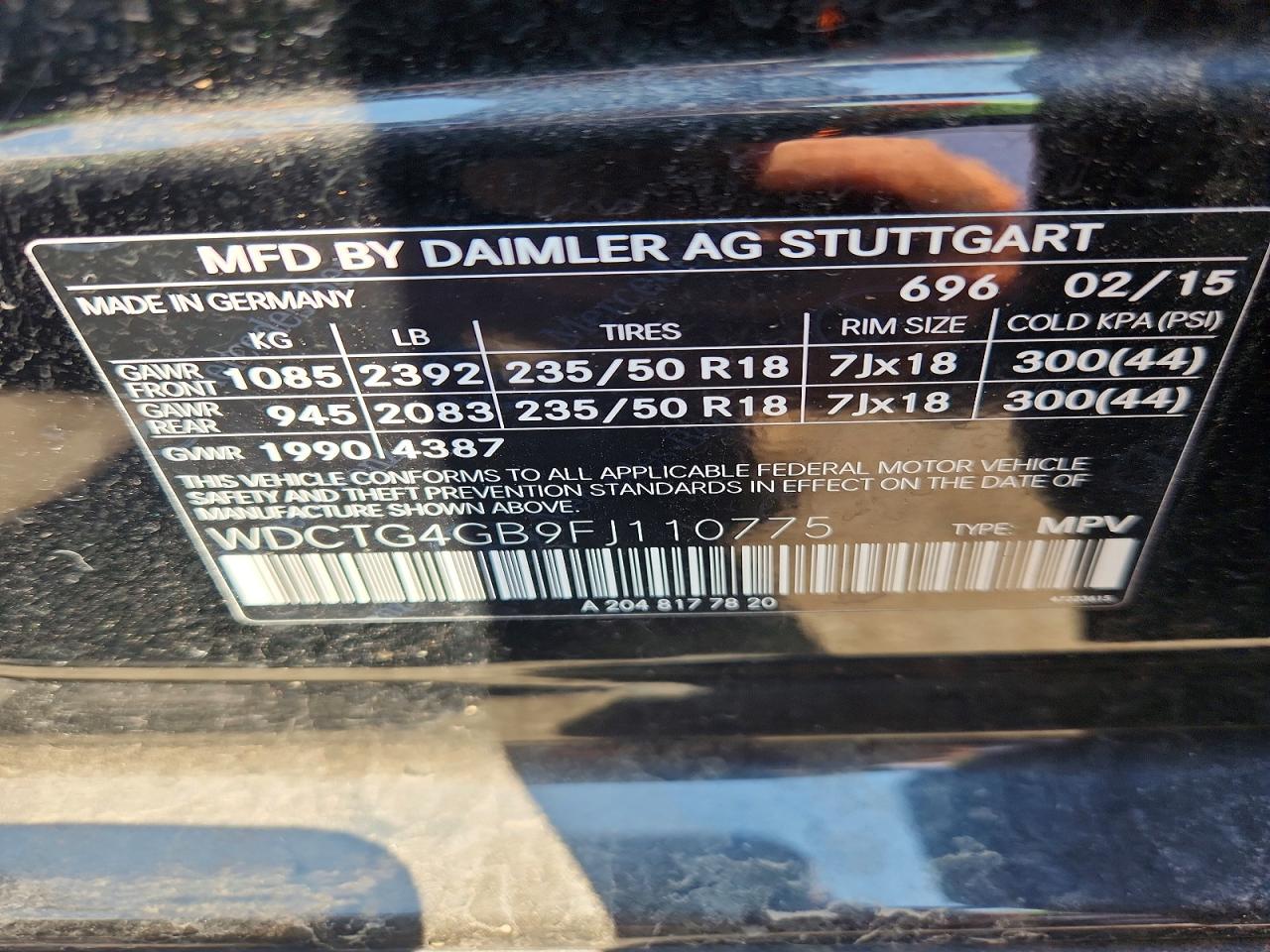 2015 Mercedes-benz Gla 250 4matic Black vin: WDCTG4GB9FJ110775