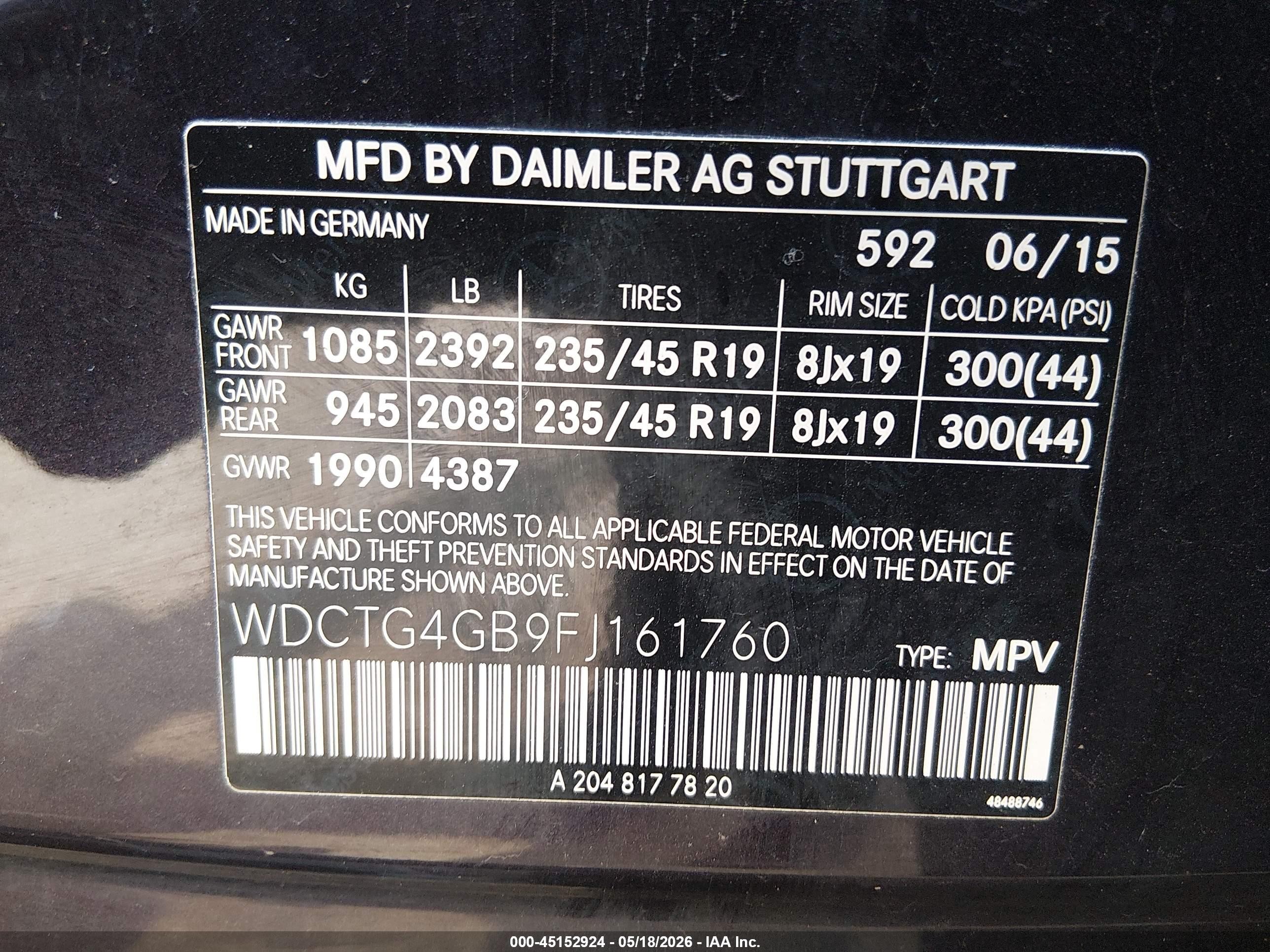 2015 Mercedes-benz Gla 250 4matic Black vin: WDCTG4GB9FJ161760