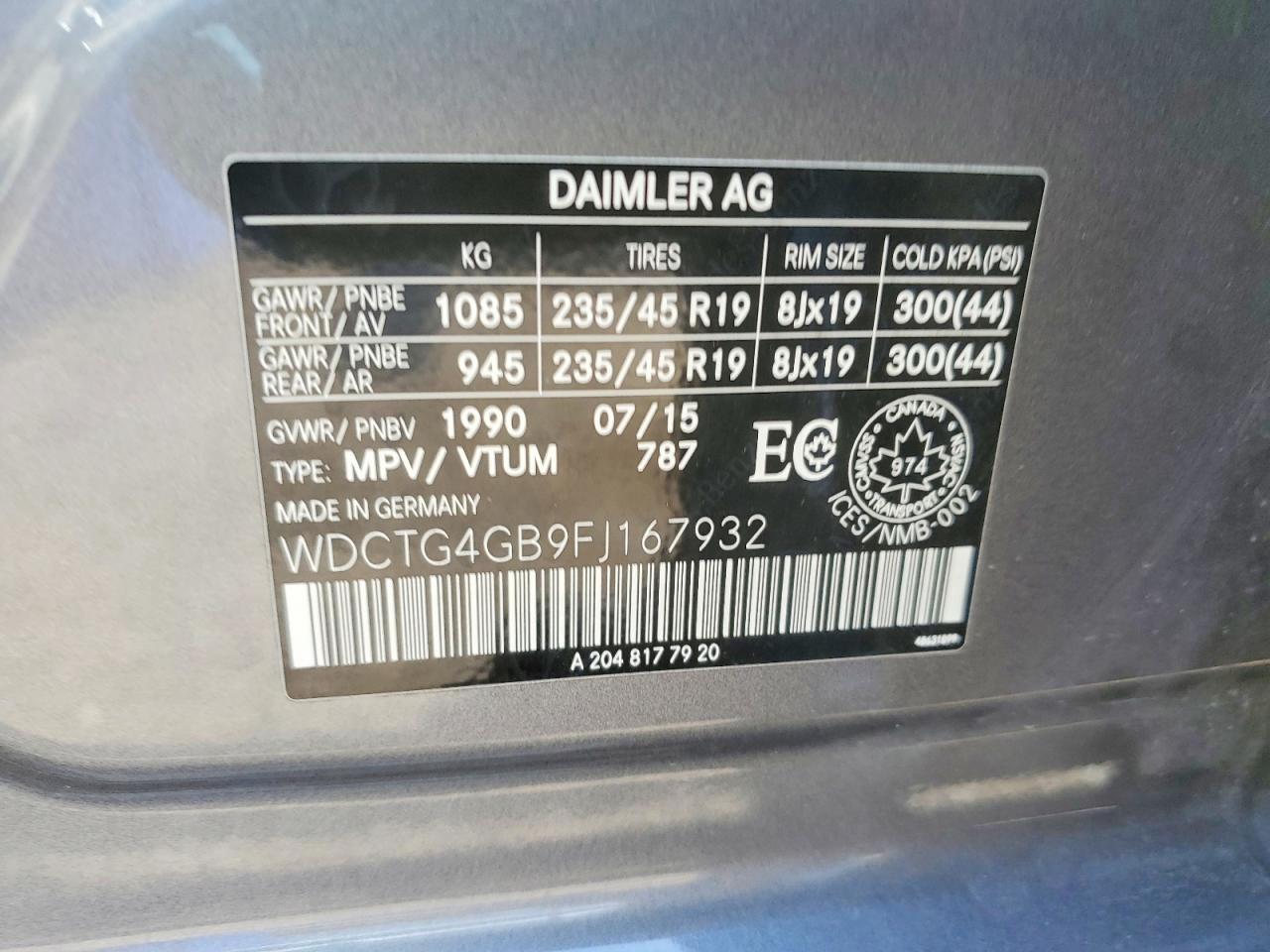 2015 Mercedes-benz Gla 250 4matic Серый vin: WDCTG4GB9FJ167932