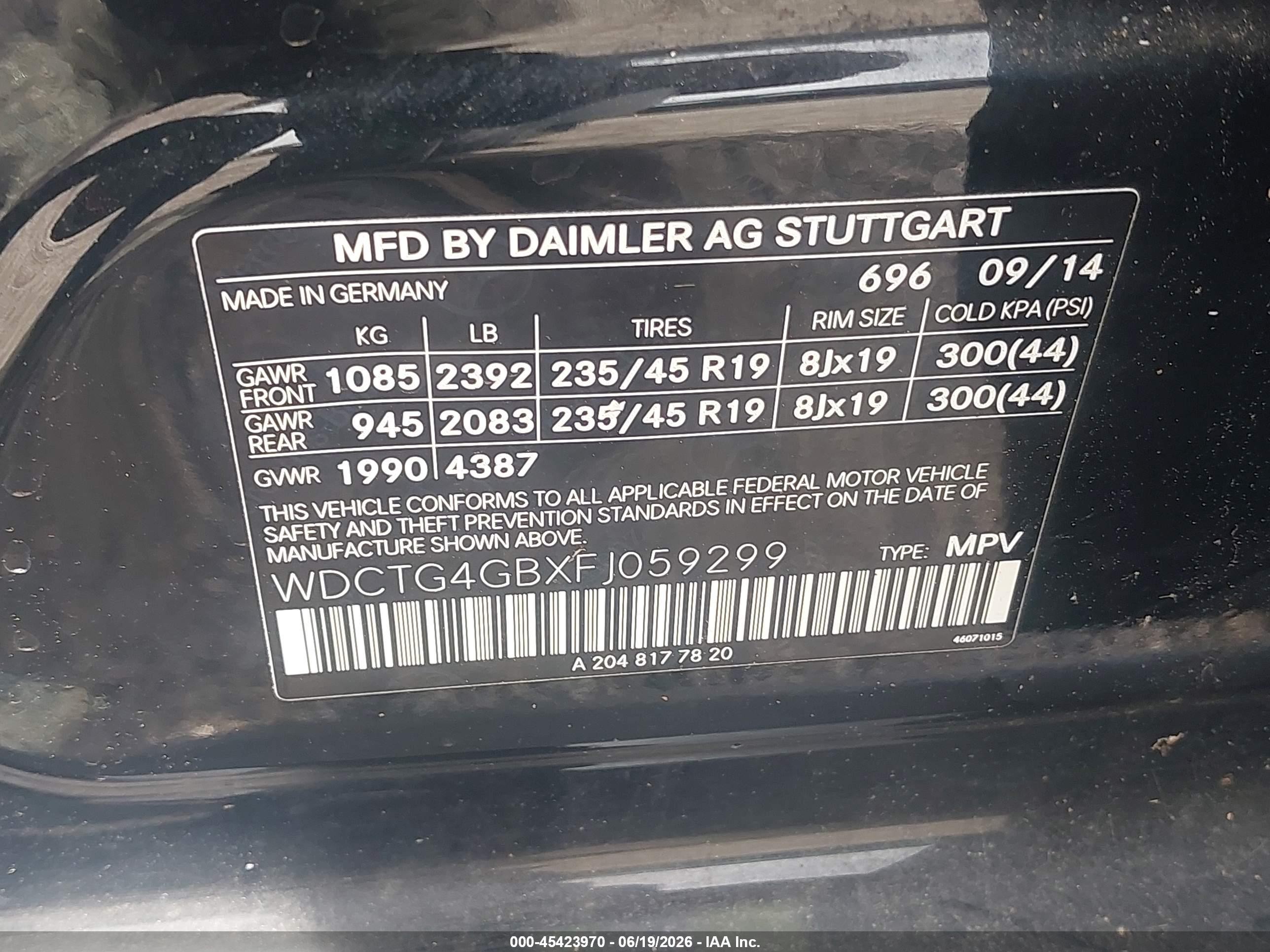 2015 Mercedes-benz Gla 250 4matic Black vin: WDCTG4GBXFJ059299