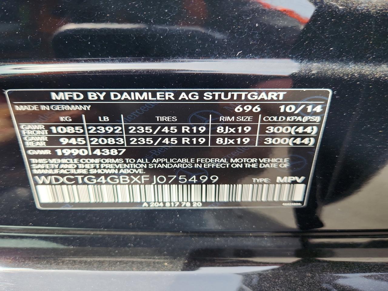 2015 Mercedes-benz Gla 250 4matic Black vin: WDCTG4GBXFJ075499