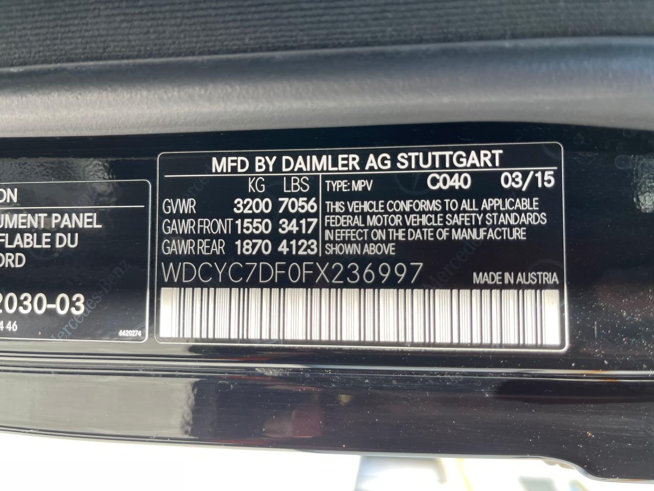 2015 Mercedes-benz G 63 Amg Black vin: WDCYC7DF0FX236997