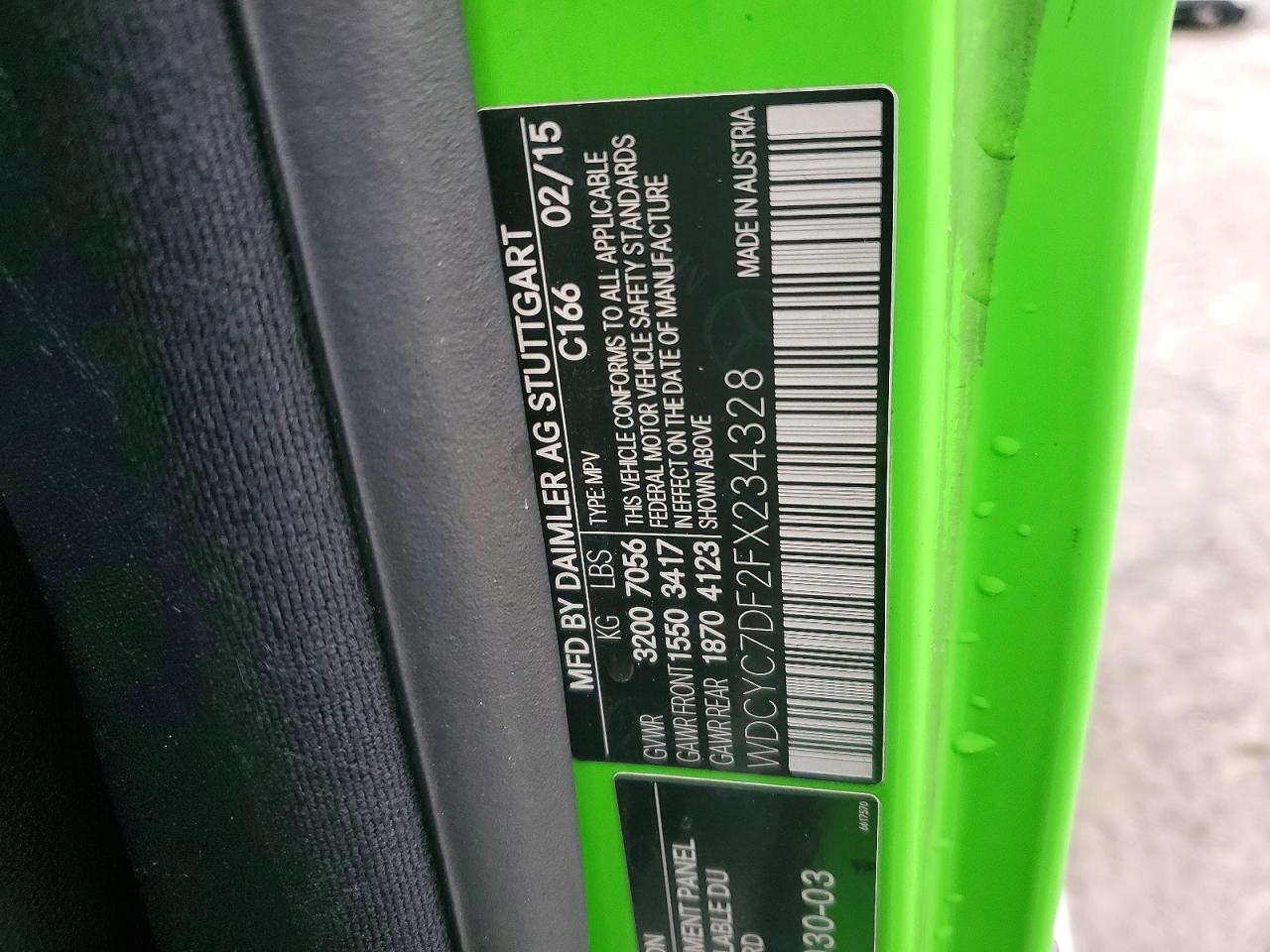 2015 Mercedes-benz G 63 Amg Green vin: WDCYC7DF2FX234328