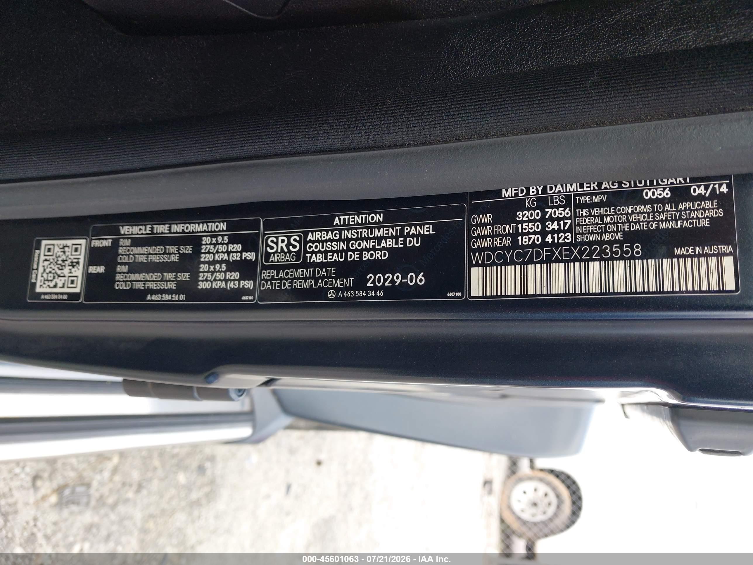 2014 Mercedes-benz G 63 Amg 4matic Черный vin: WDCYC7DFXEX223558