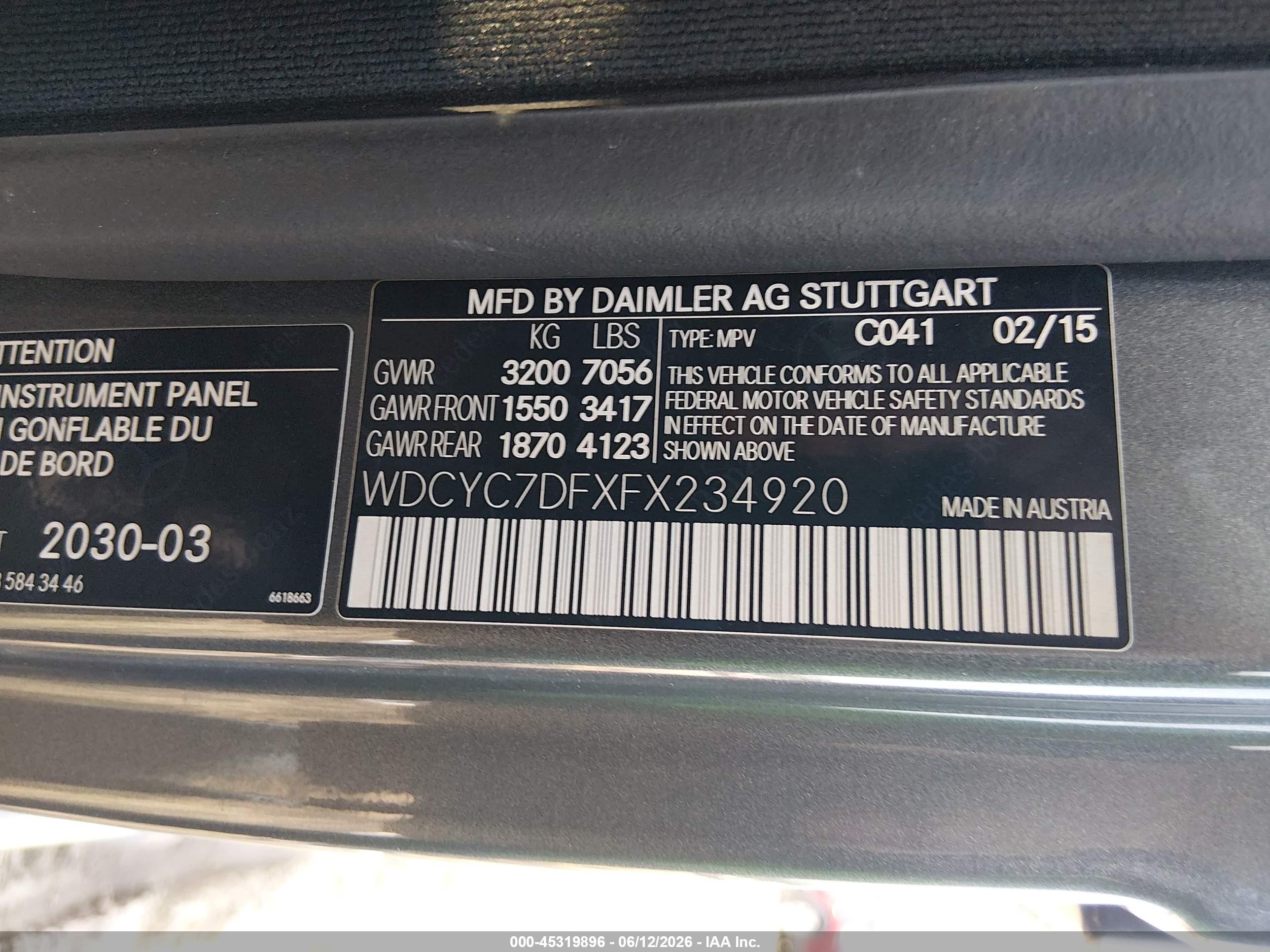 2015 Mercedes-benz G 63 Amg 4matic Gray vin: WDCYC7DFXFX234920